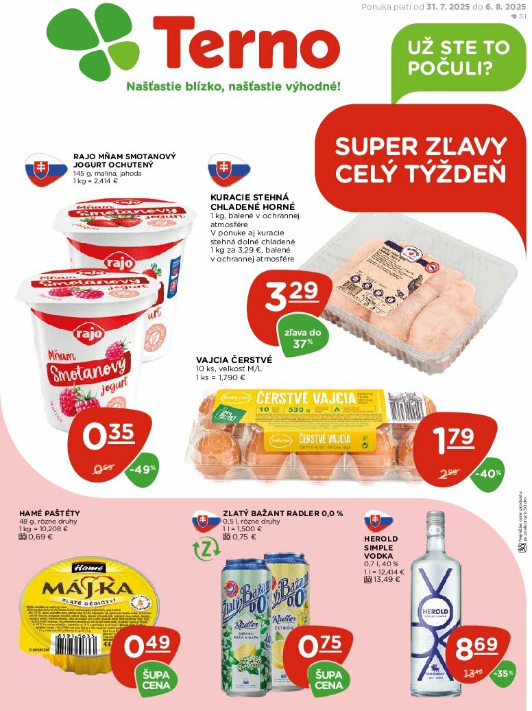 Leták Terno platný od 31.07. do 06.08.