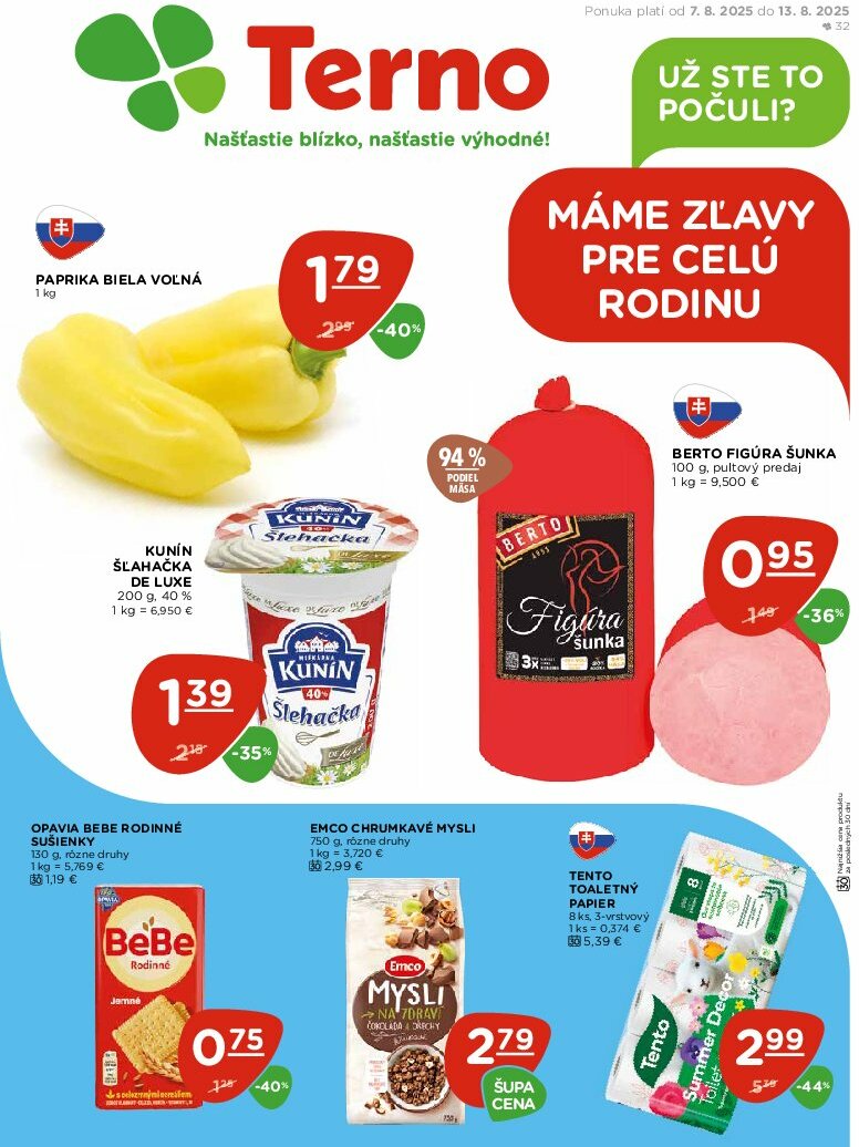 Leták Terno platný od 07.08. do 13.08.