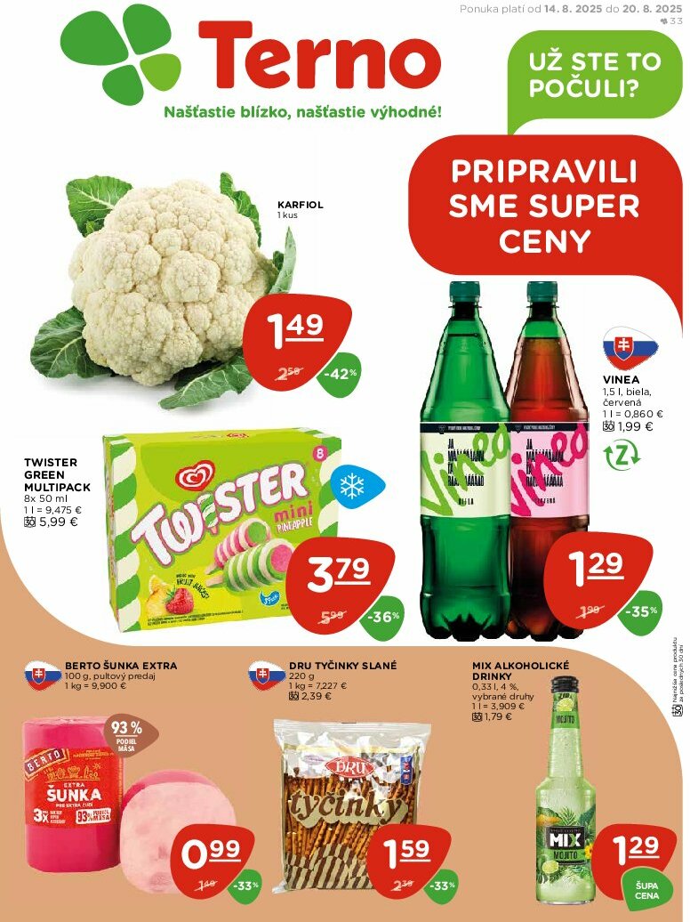 Leták Terno platný od 14.08. do 20.08.