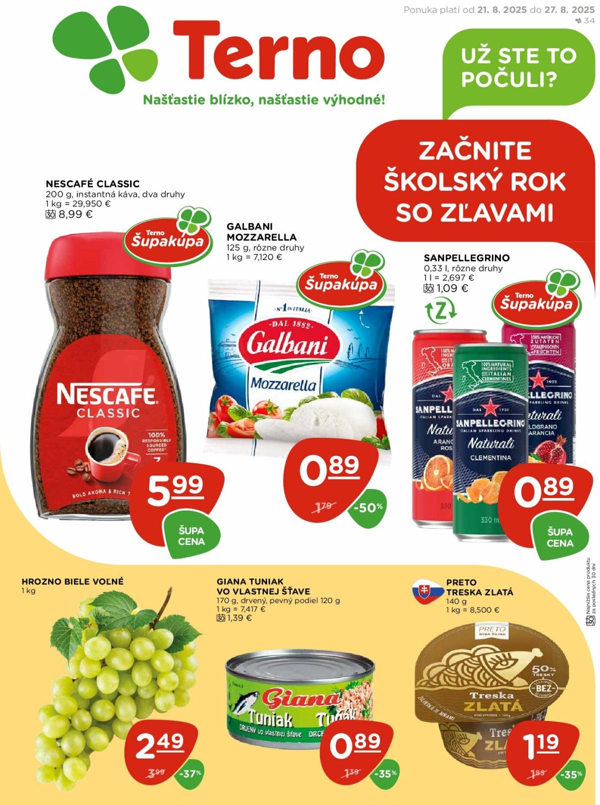 Leták Terno platný od 21.08. do 27.08.