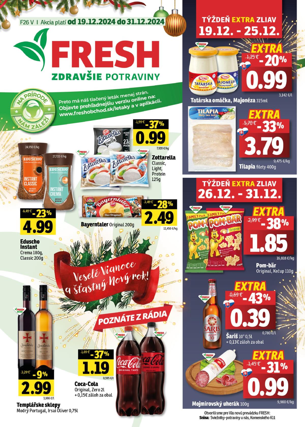 Fresh - Východné Slovensko leták platný od 19.12. - 31.12.