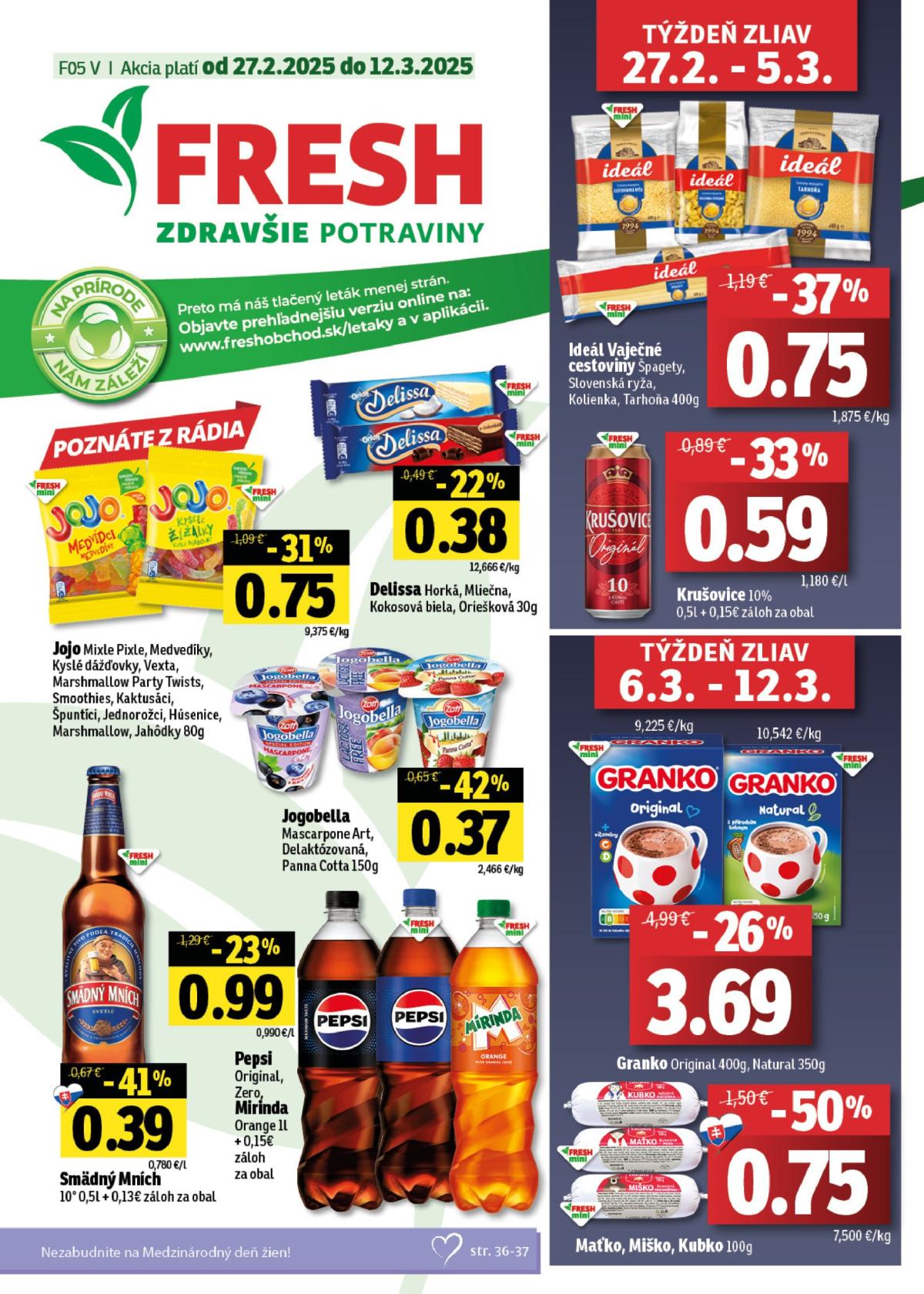 Fresh - Východné Slovensko leták platný od 27.02. - 12.03.