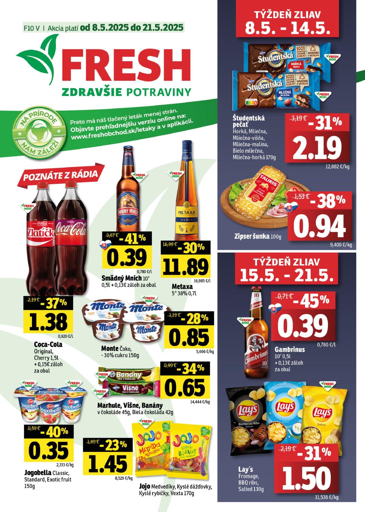 Fresh - Východné Slovensko leták platný od 08.05. - 21.05.
