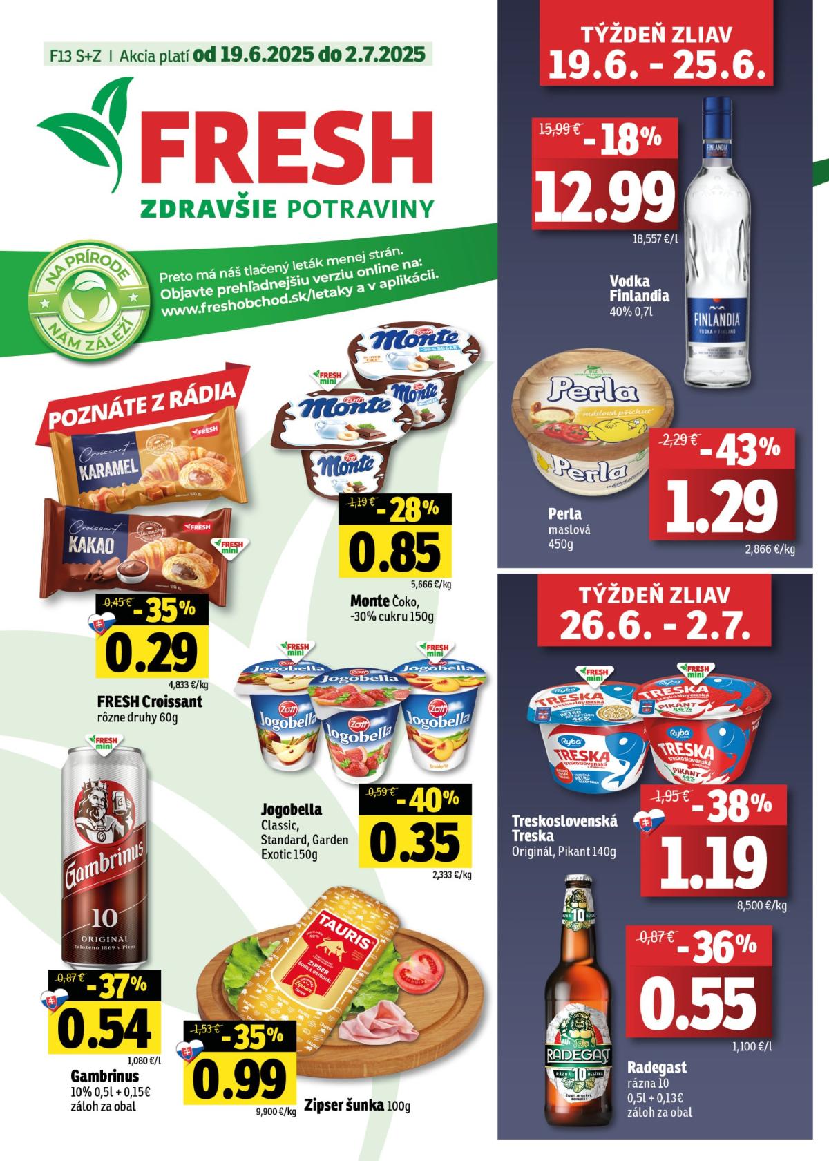 Leták Fresh - Stredné a západné Slovensko platný od 19.06. do 02.07.