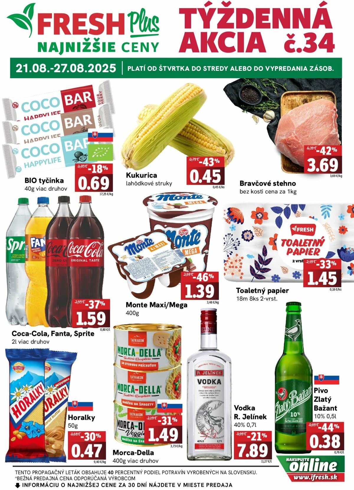 Leták Fresh Plus platný od 21.08. do 27.08.