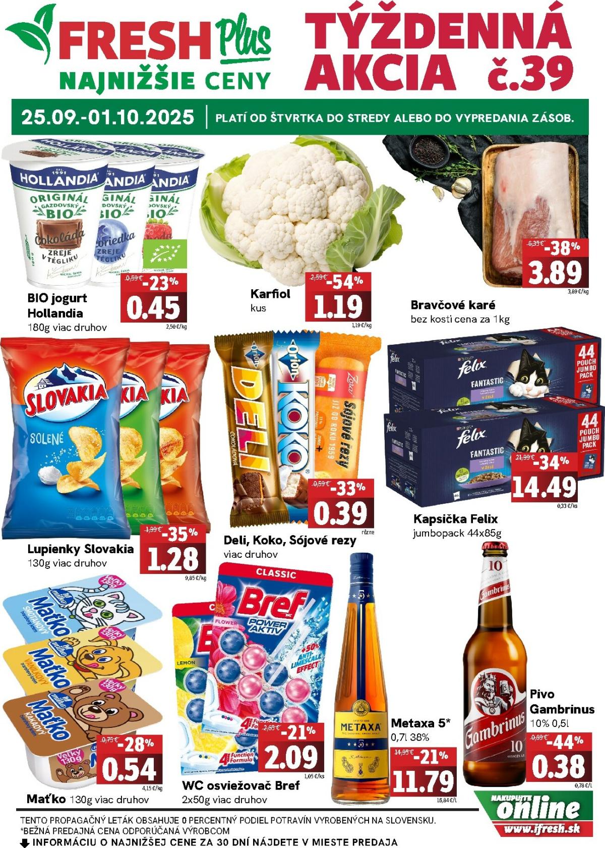 Leták Fresh Plus platný od 25.09. do 01.10.