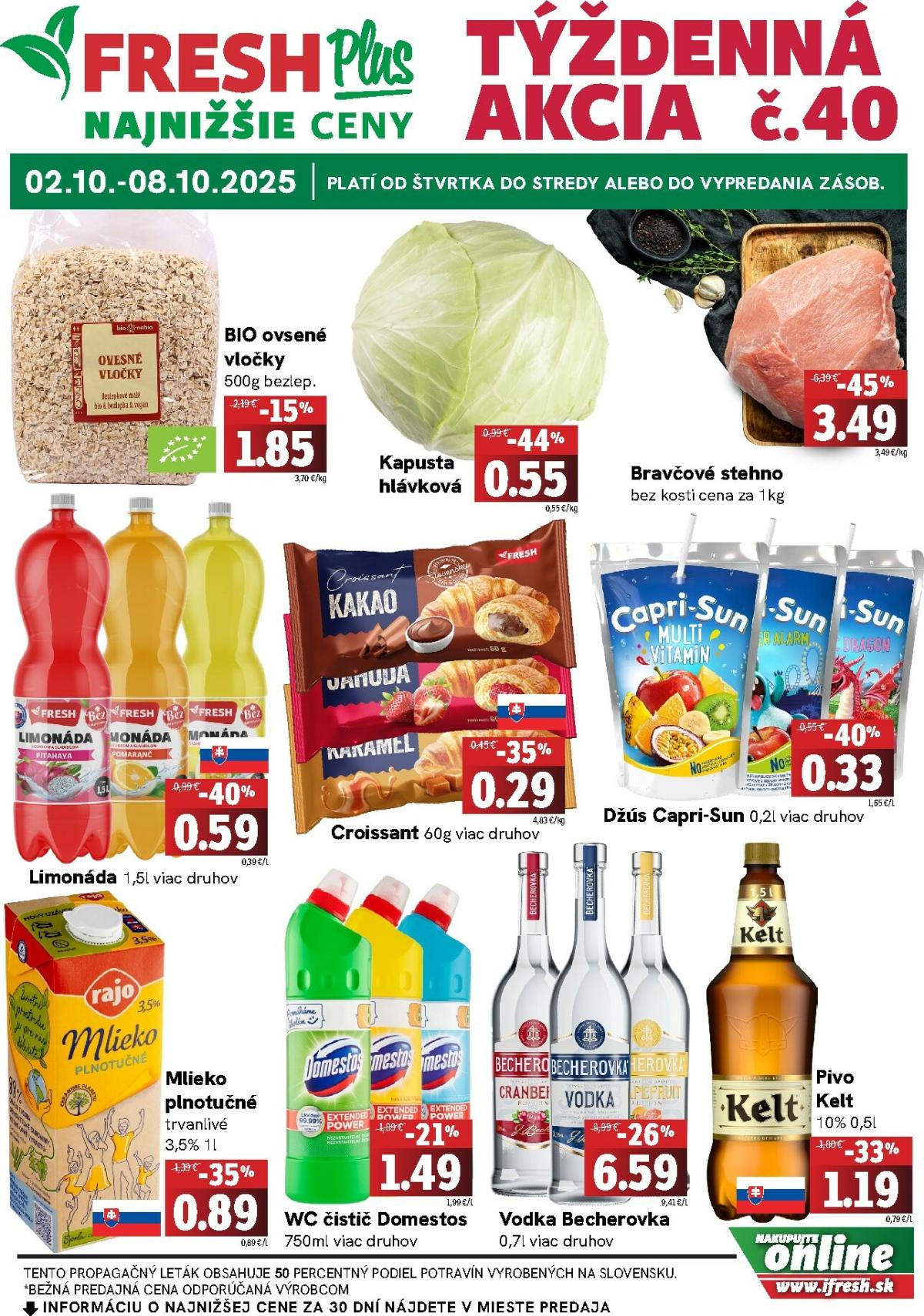 Leták Fresh Plus platný od 02.10. do 08.10.