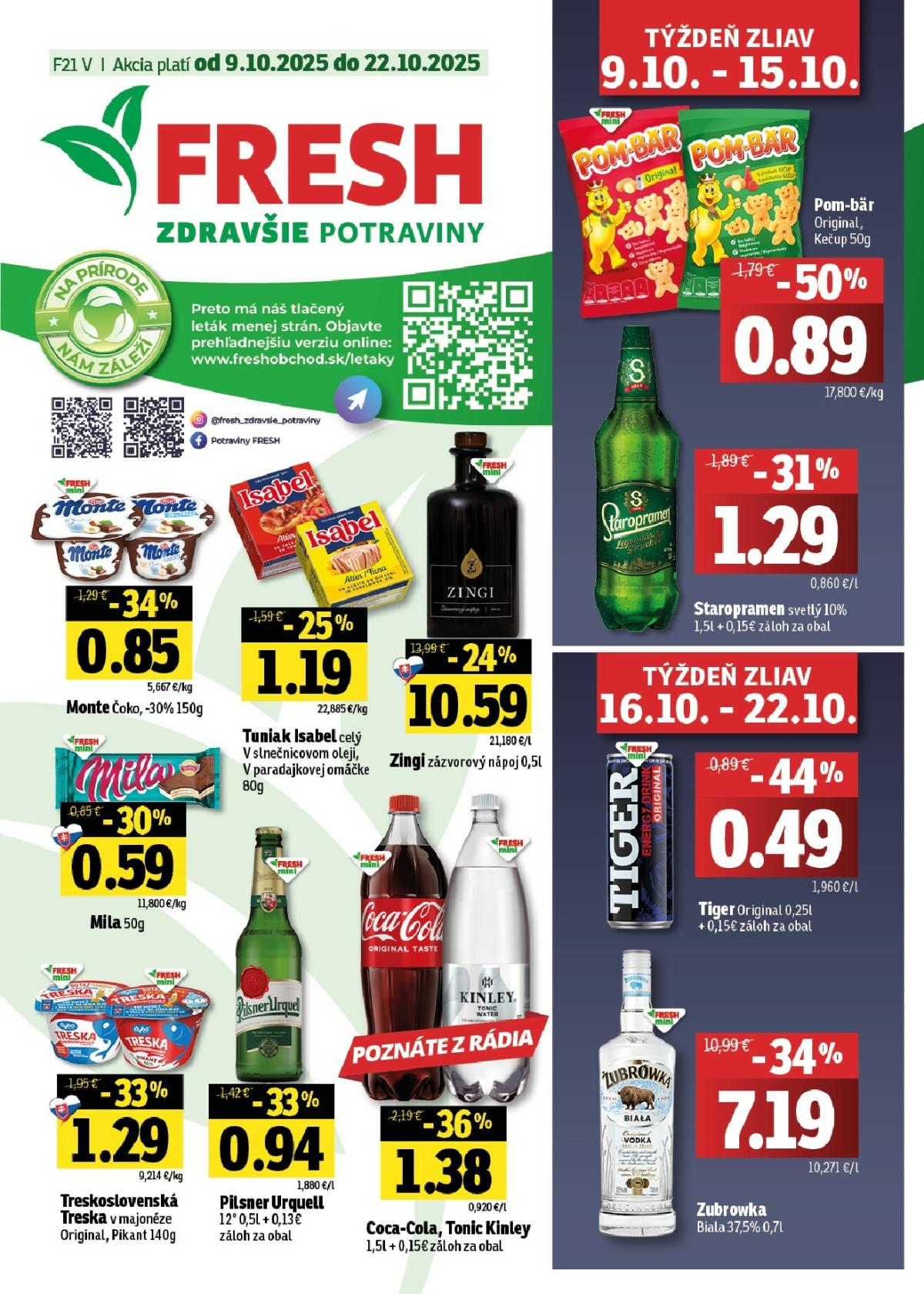 Leták Fresh - Východné Slovensko platný od 09.10. do 22.10.
