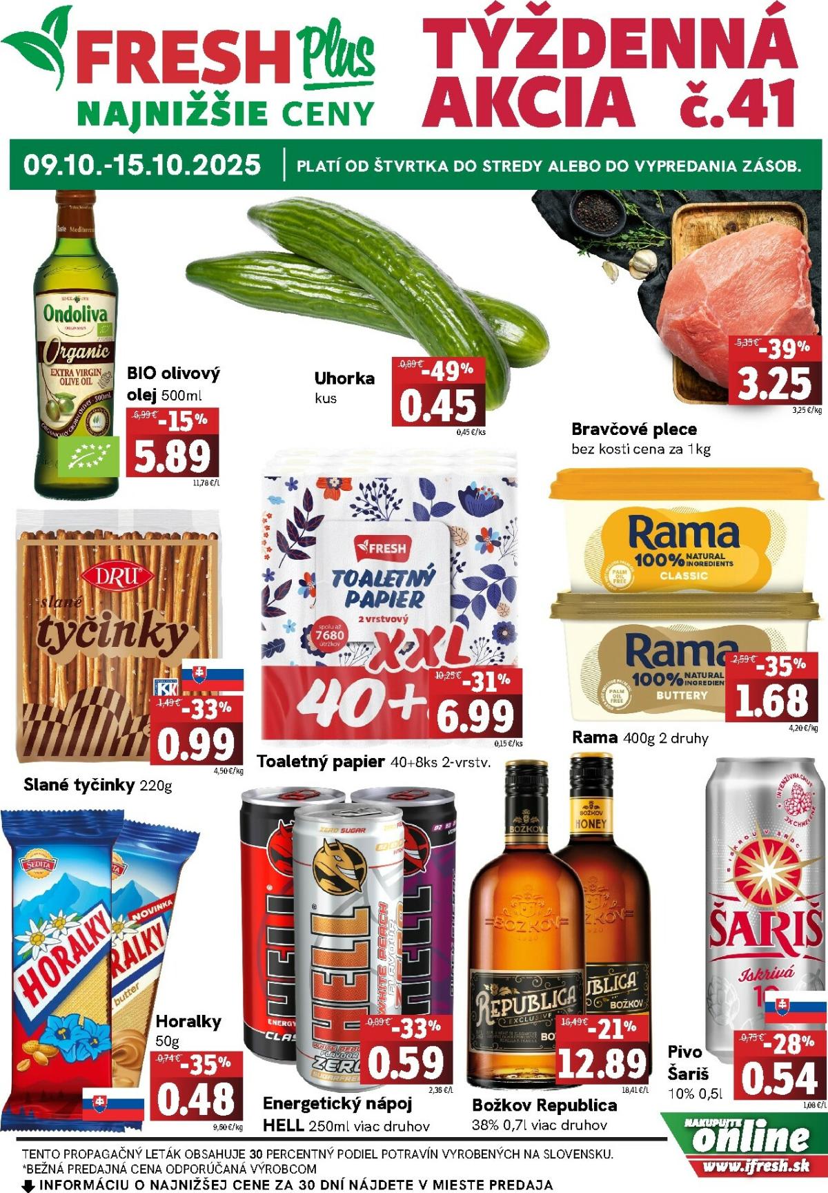 Leták Fresh Plus platný od 09.10. do 15.10.
