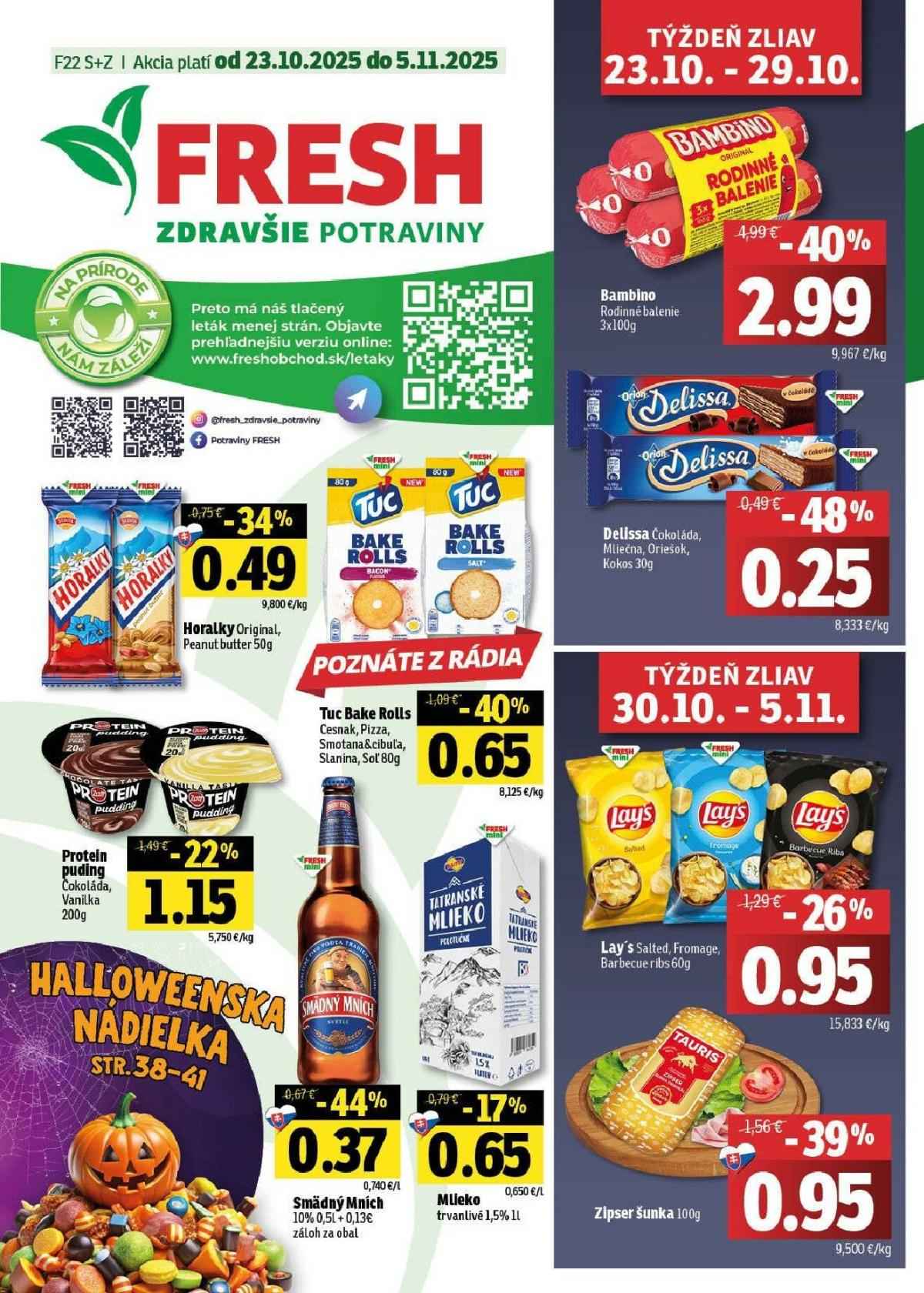 Leták Fresh - Stredné a západné Slovensko platný od 23.10. do 05.11.