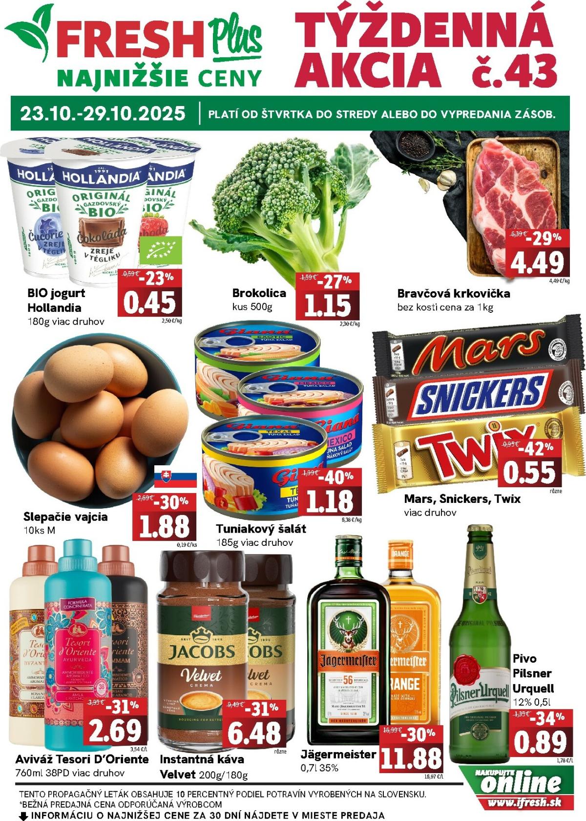Leták Fresh Plus platný od 23.10. do 29.10.