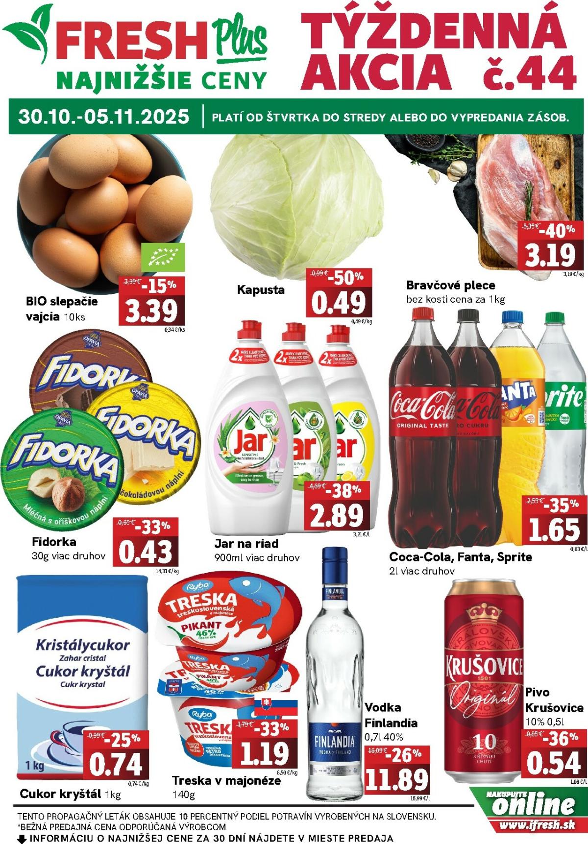 Leták Fresh Plus platný od 30.10. do 05.11.