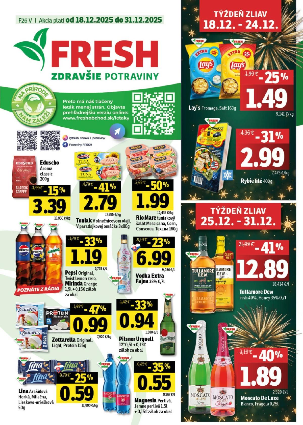 Leták Fresh - Východné Slovensko platný od 18.12. do 31.12.
