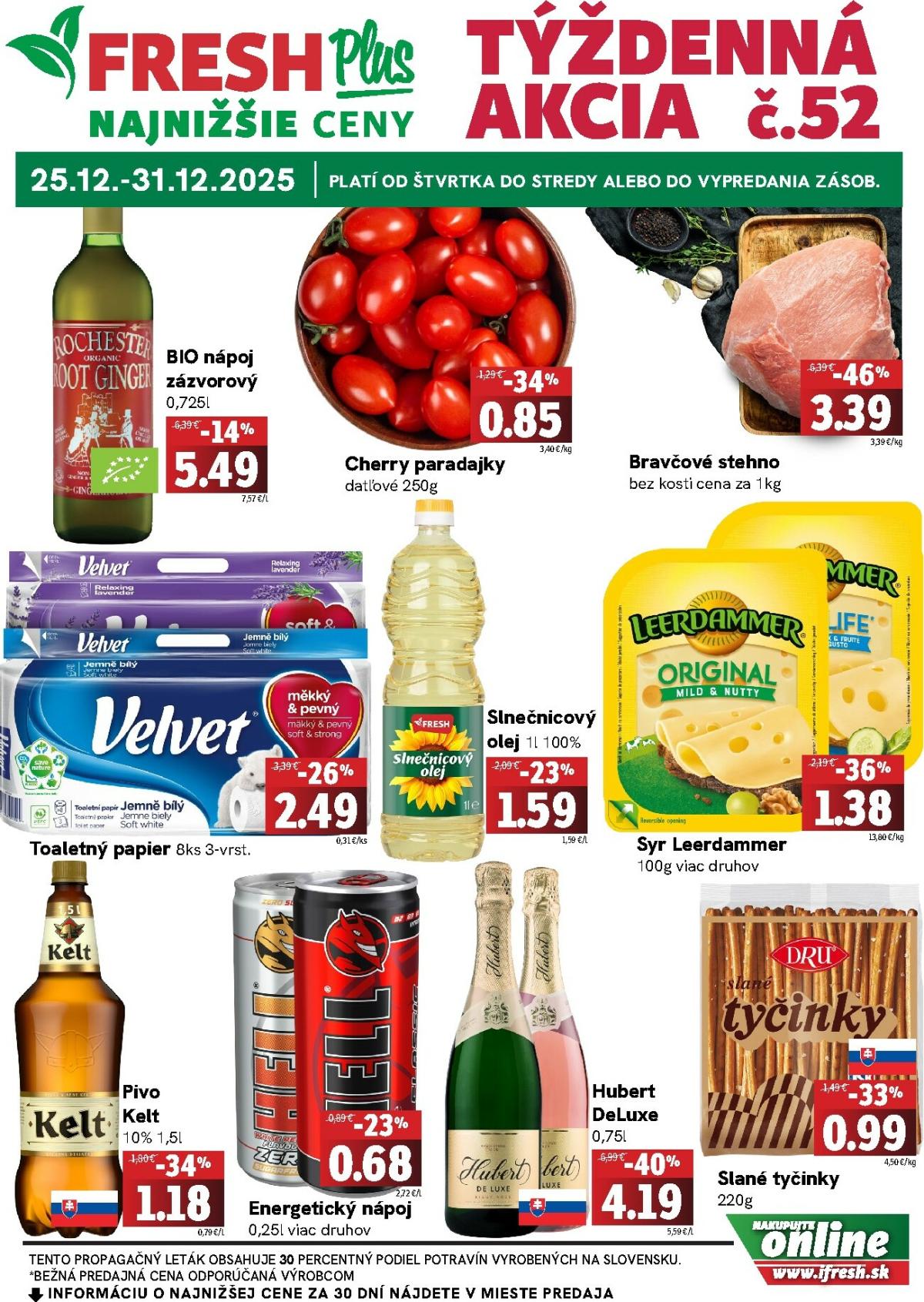 Leták Fresh Plus platný od 25.12. do 31.12.