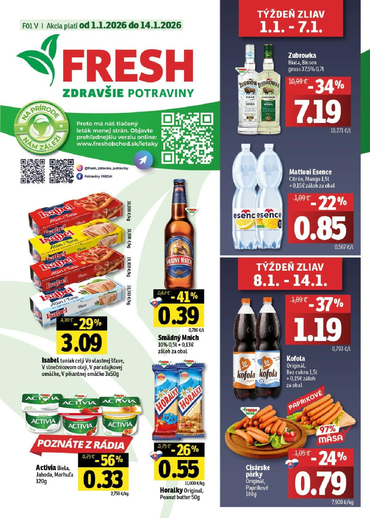 Leták Fresh - Východné Slovensko platný od 01.01. do 14.01.