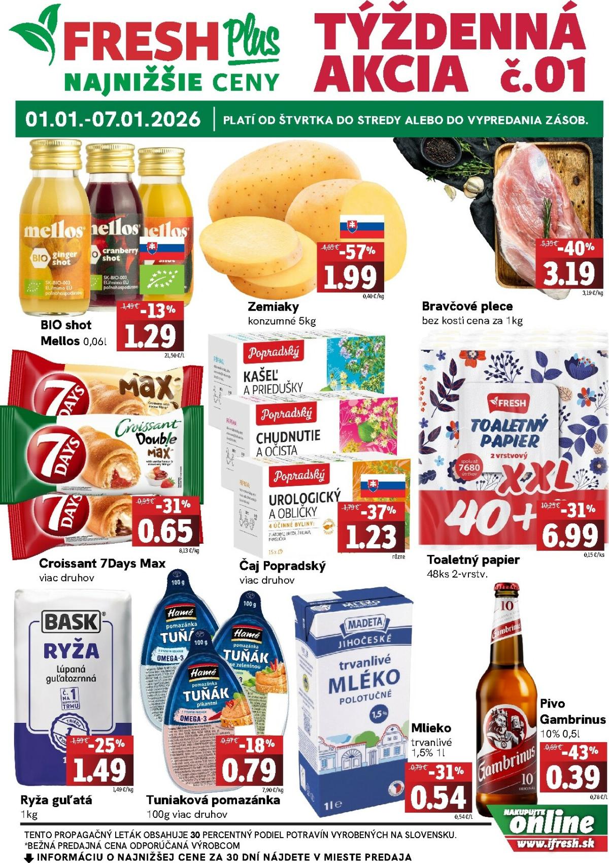 Leták Fresh Plus platný od 01.01. do 07.01.