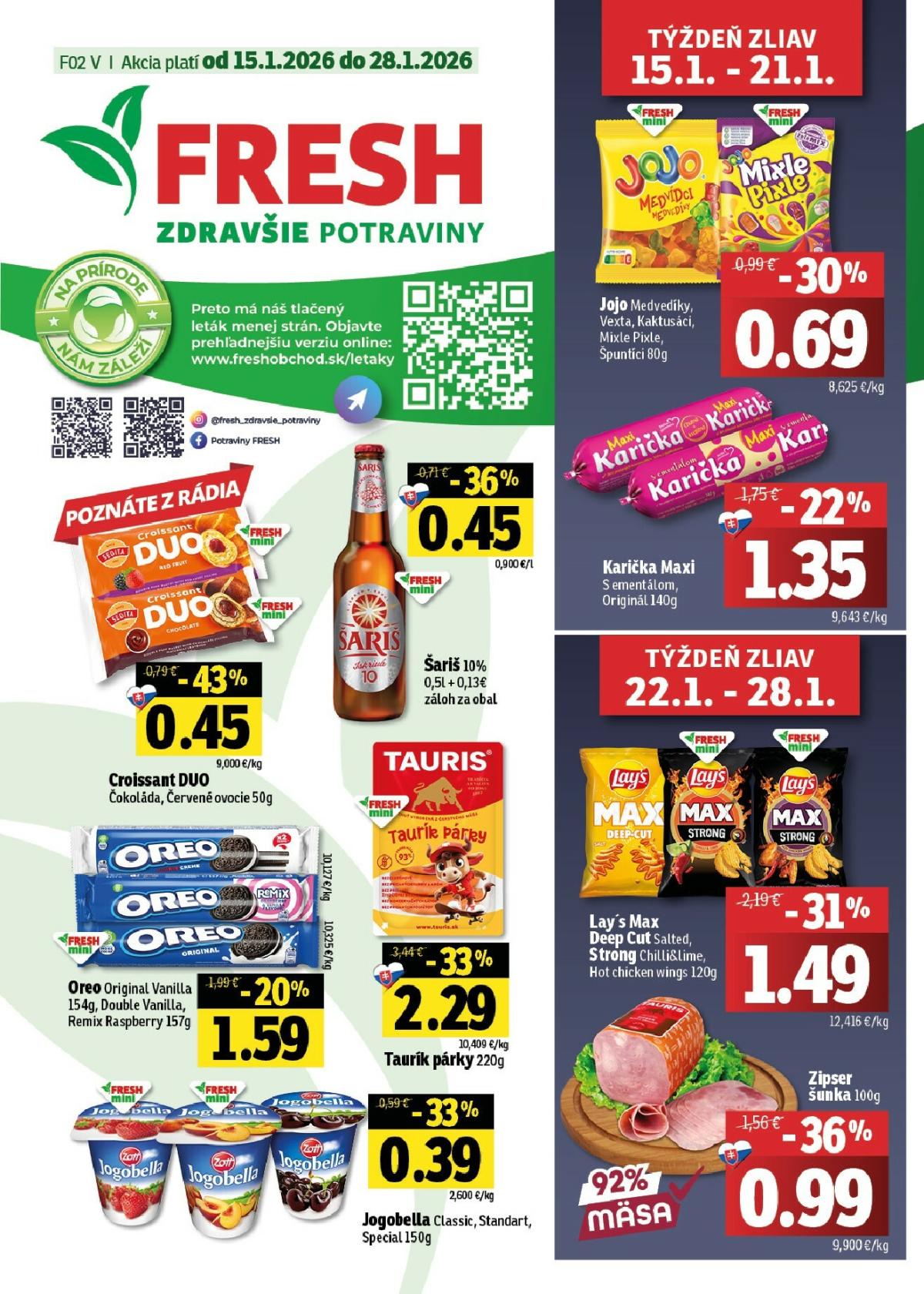 Leták Fresh - Východné Slovensko platný od 15.01. do 28.01.