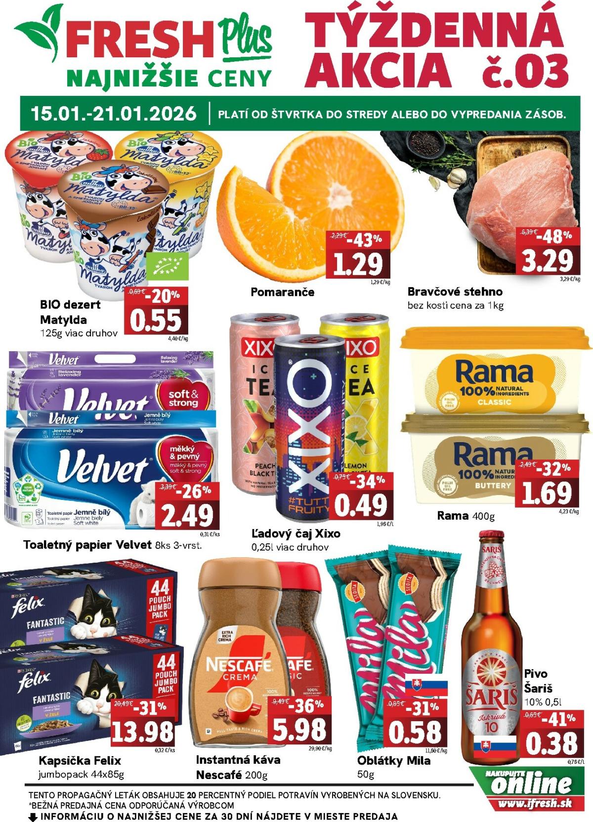 Leták Fresh Plus platný od 15.01. do 21.01.