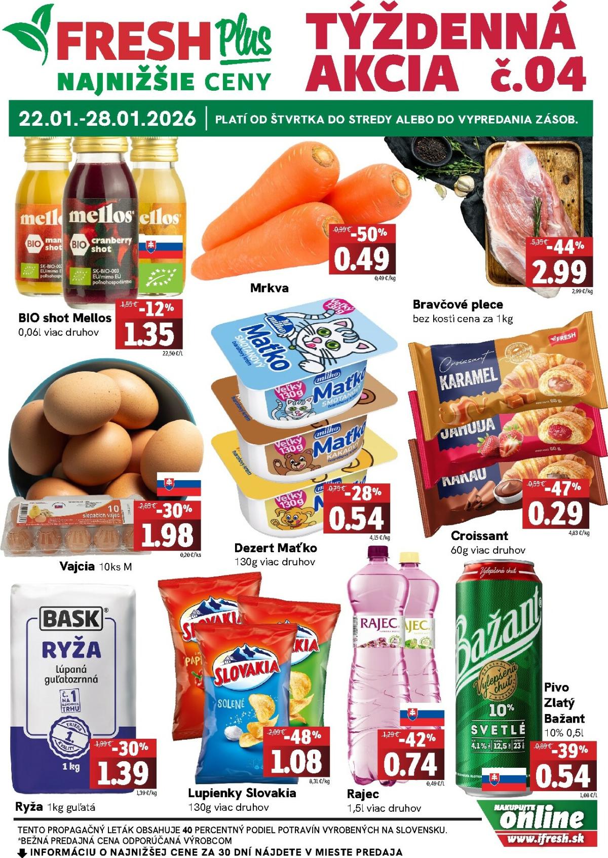 Leták Fresh Plus platný od 22.01. do 28.01.