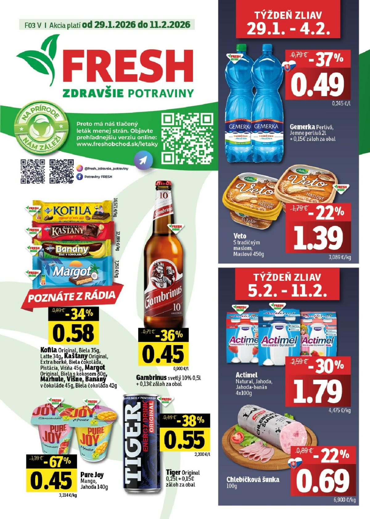 Leták Fresh - Východné Slovensko platný od 29.01. do 11.02.