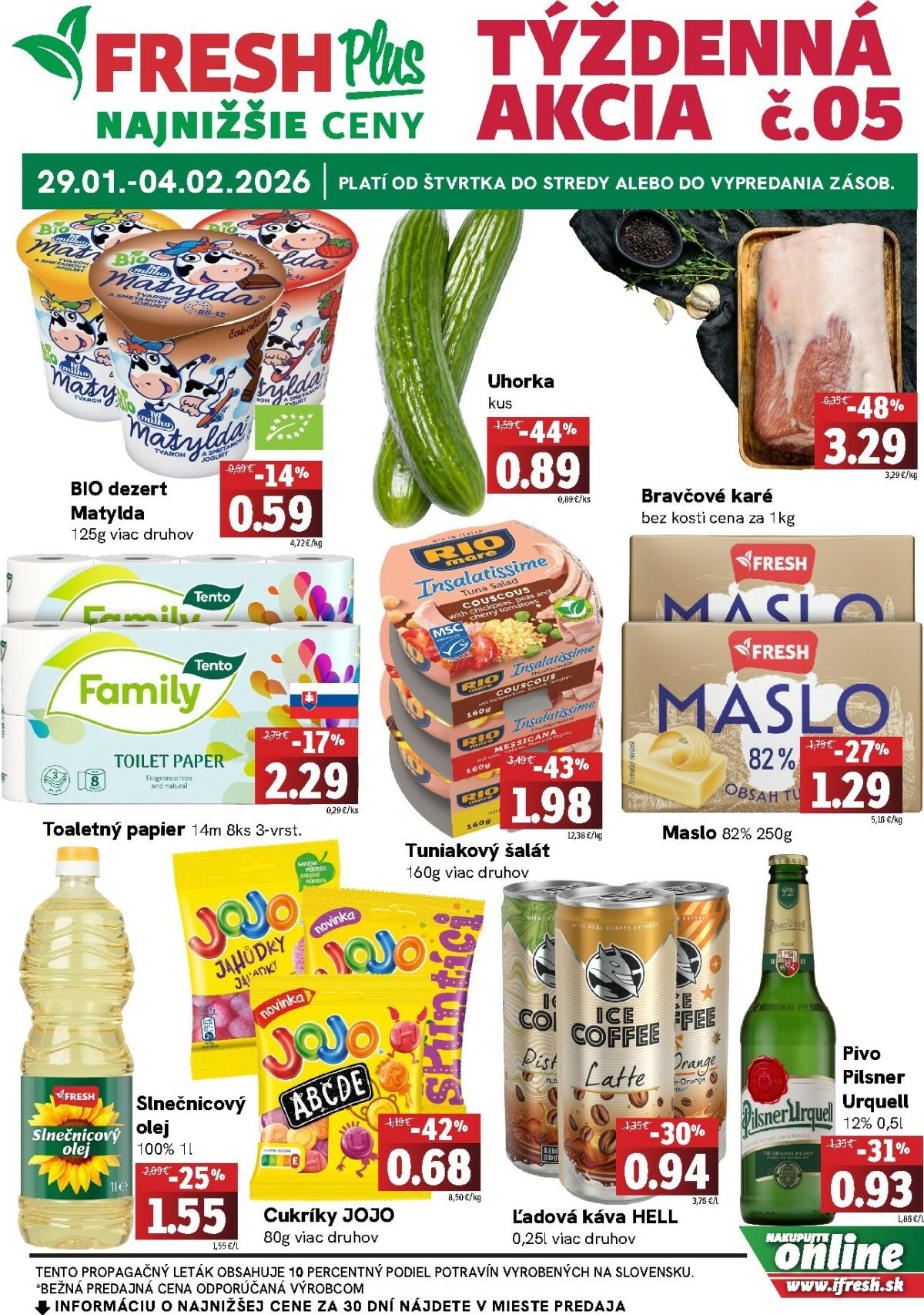 Leták Fresh Plus platný od 29.01. do 04.02.