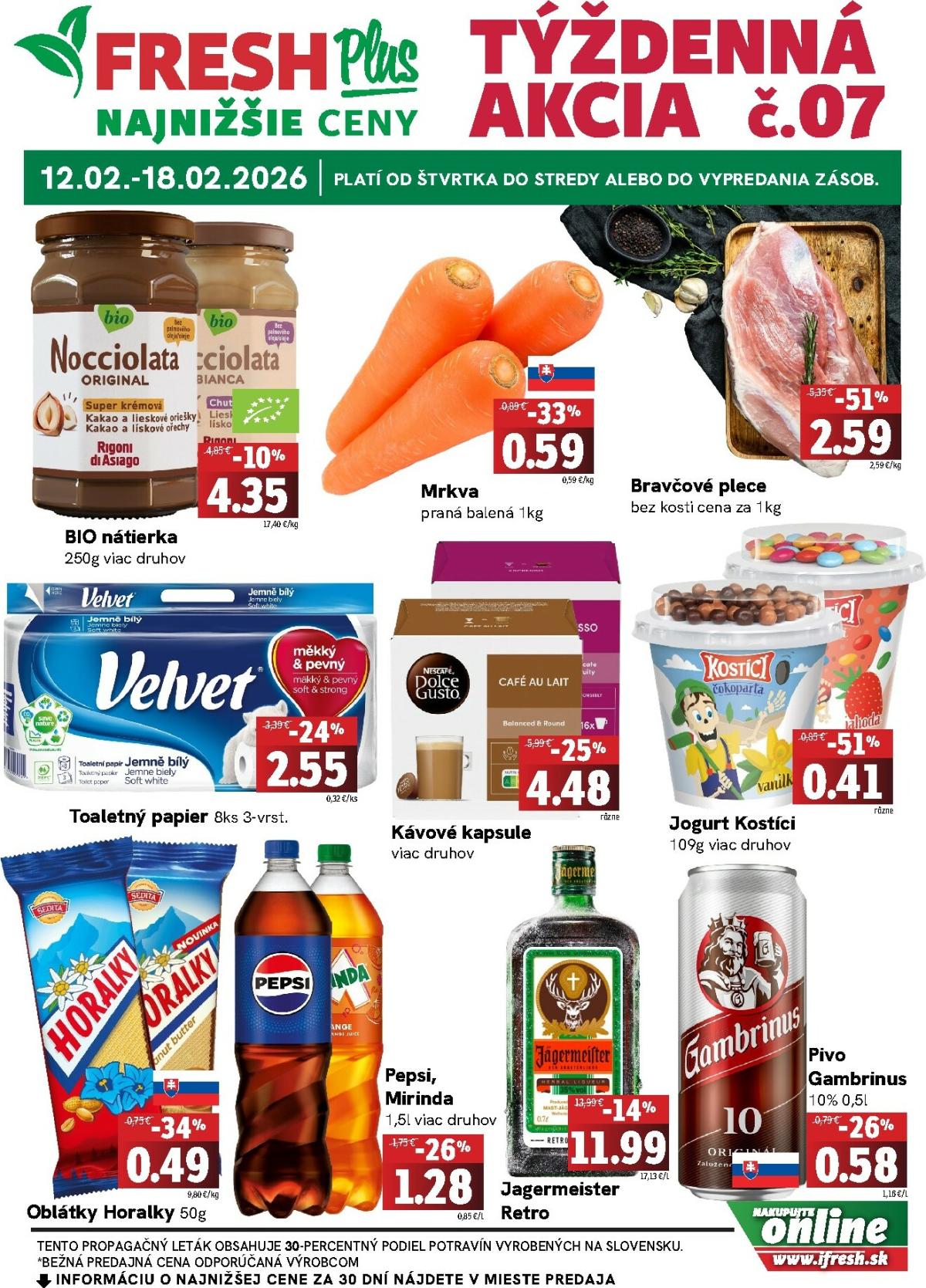 Leták Fresh Plus platný od 12.02.2026 do 18.02.2026