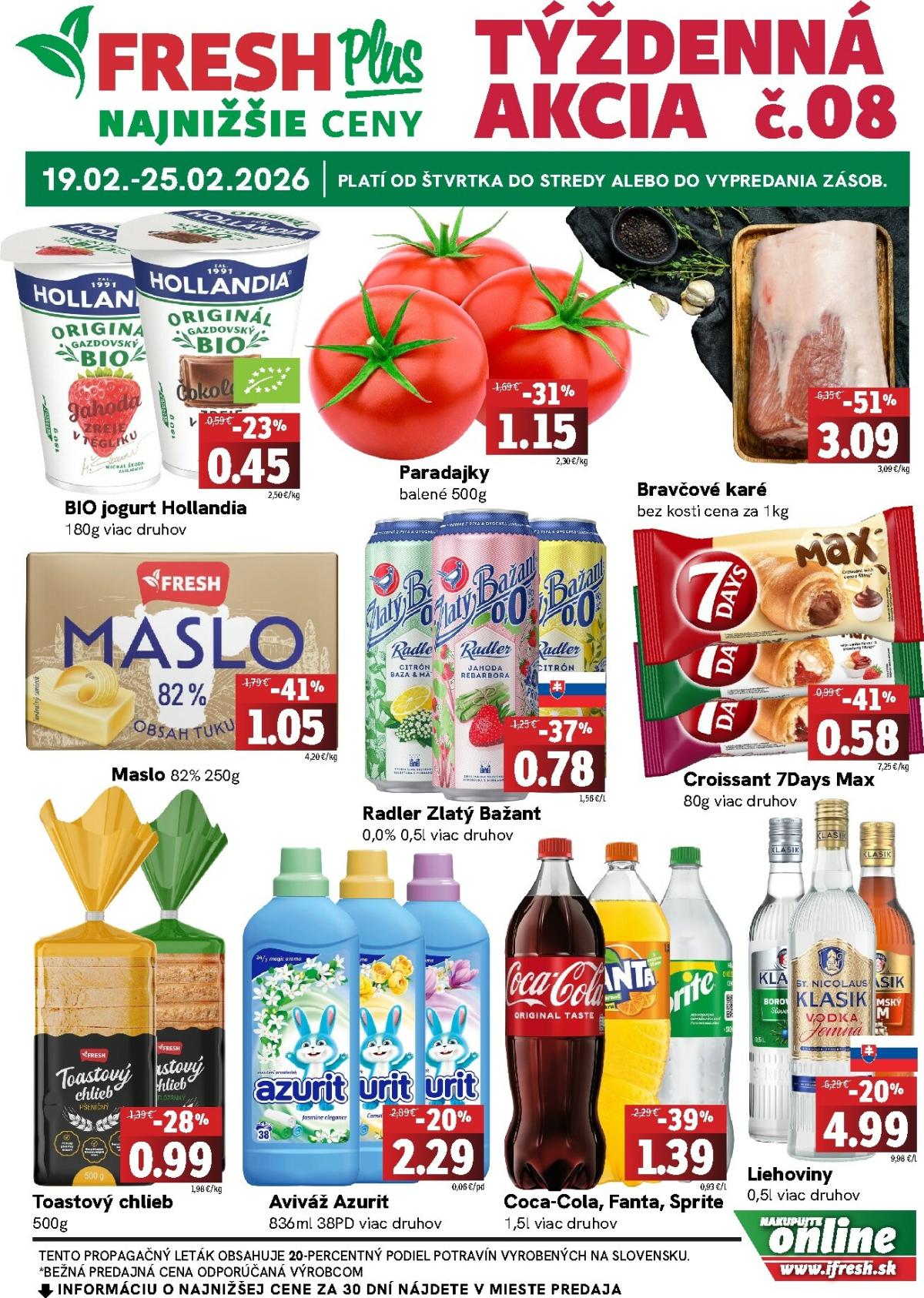Leták Fresh Plus platný od 19.02.2026 do 25.02.2026