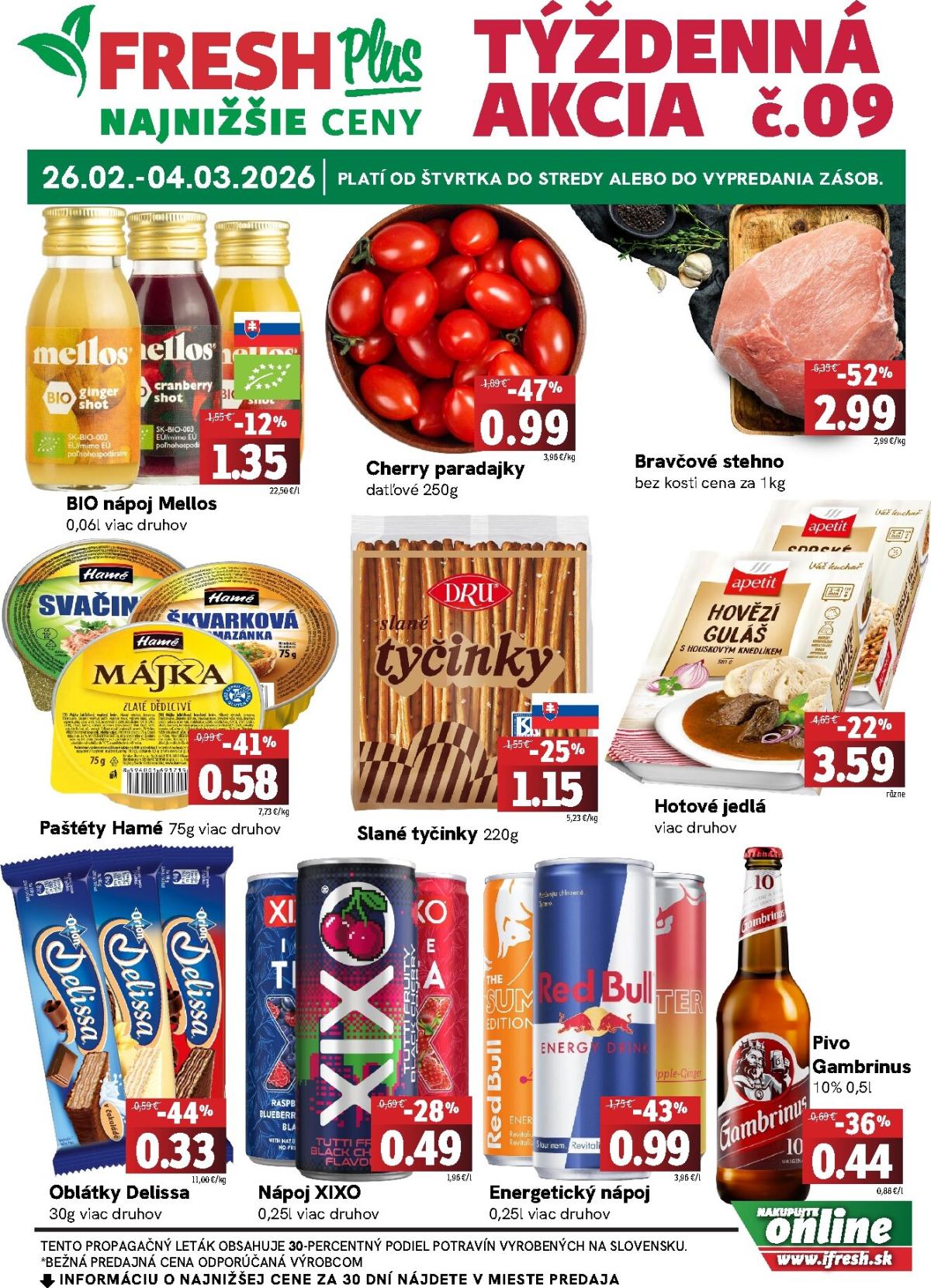 Leták Fresh Plus platný od 26.02.2026 do 04.03.2026