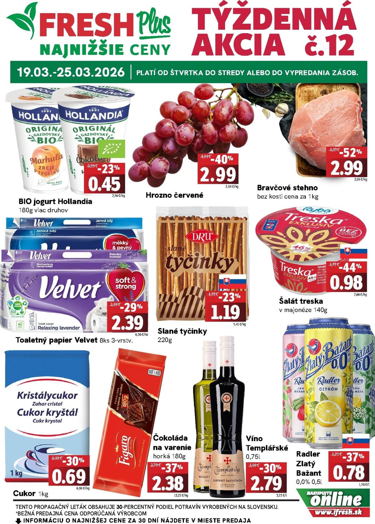 Leták Fresh Plus platný od 19.03.2026 do 25.03.2026