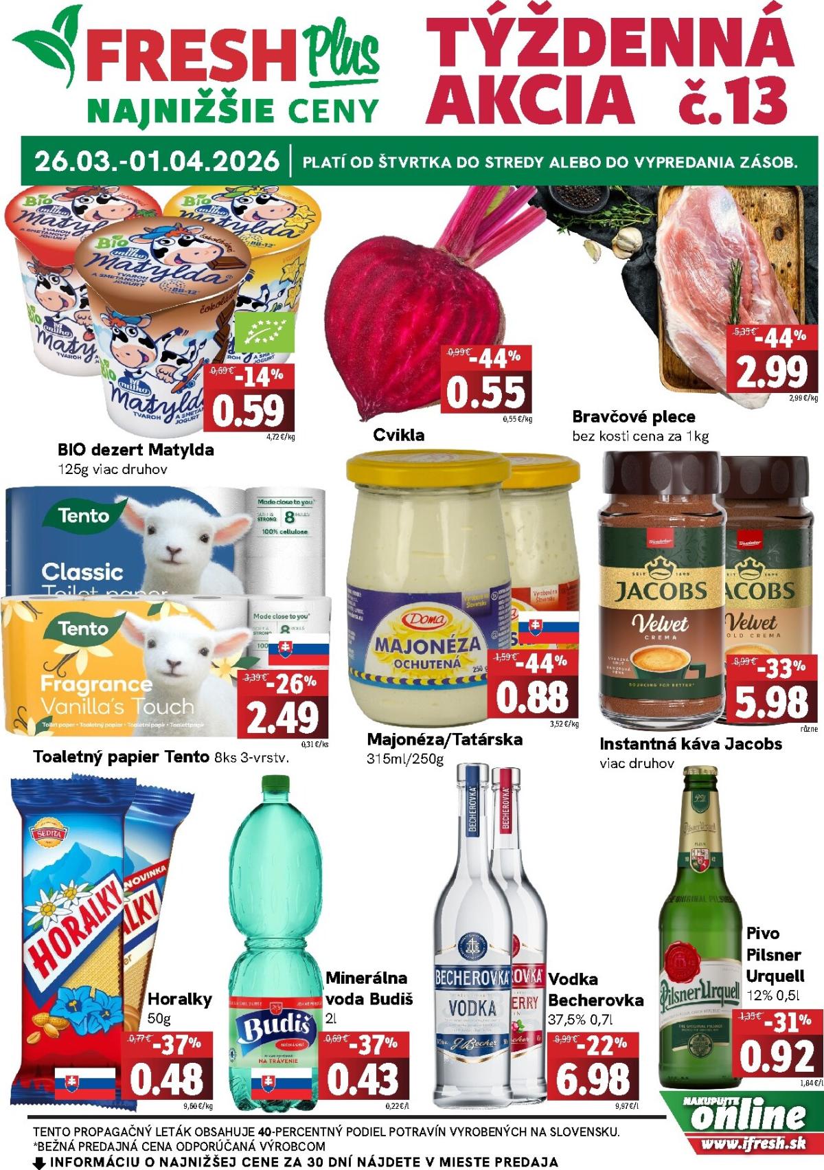 Leták Fresh Plus platný od 26.03.2026 do 01.04.2026