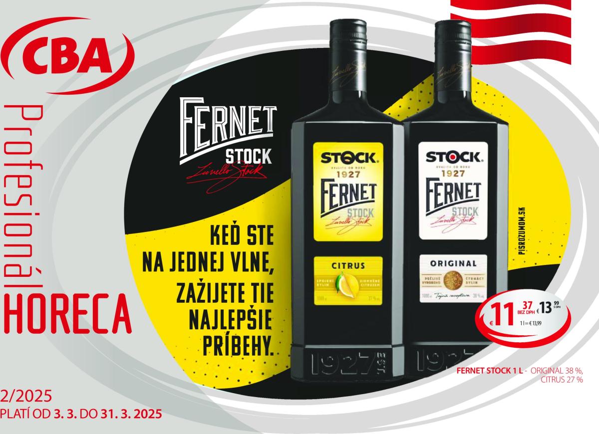 CBA - Horeca a gastro pre veľkoobchodných partnerov leták platný od 03.03. - 31.03.