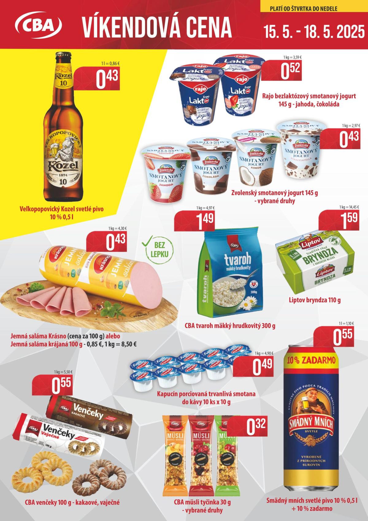 CBA - Víkendová cena leták platný od 15.05. - 18.05.