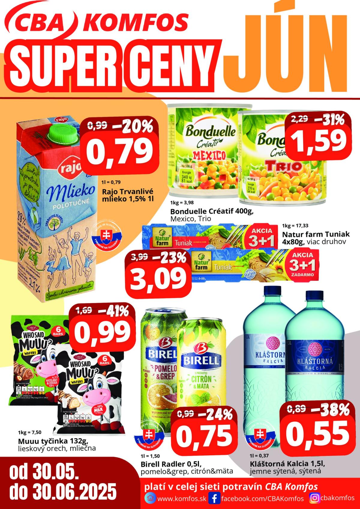 CBA - Super ceny jún leták platný od 30.05. - 30.06.