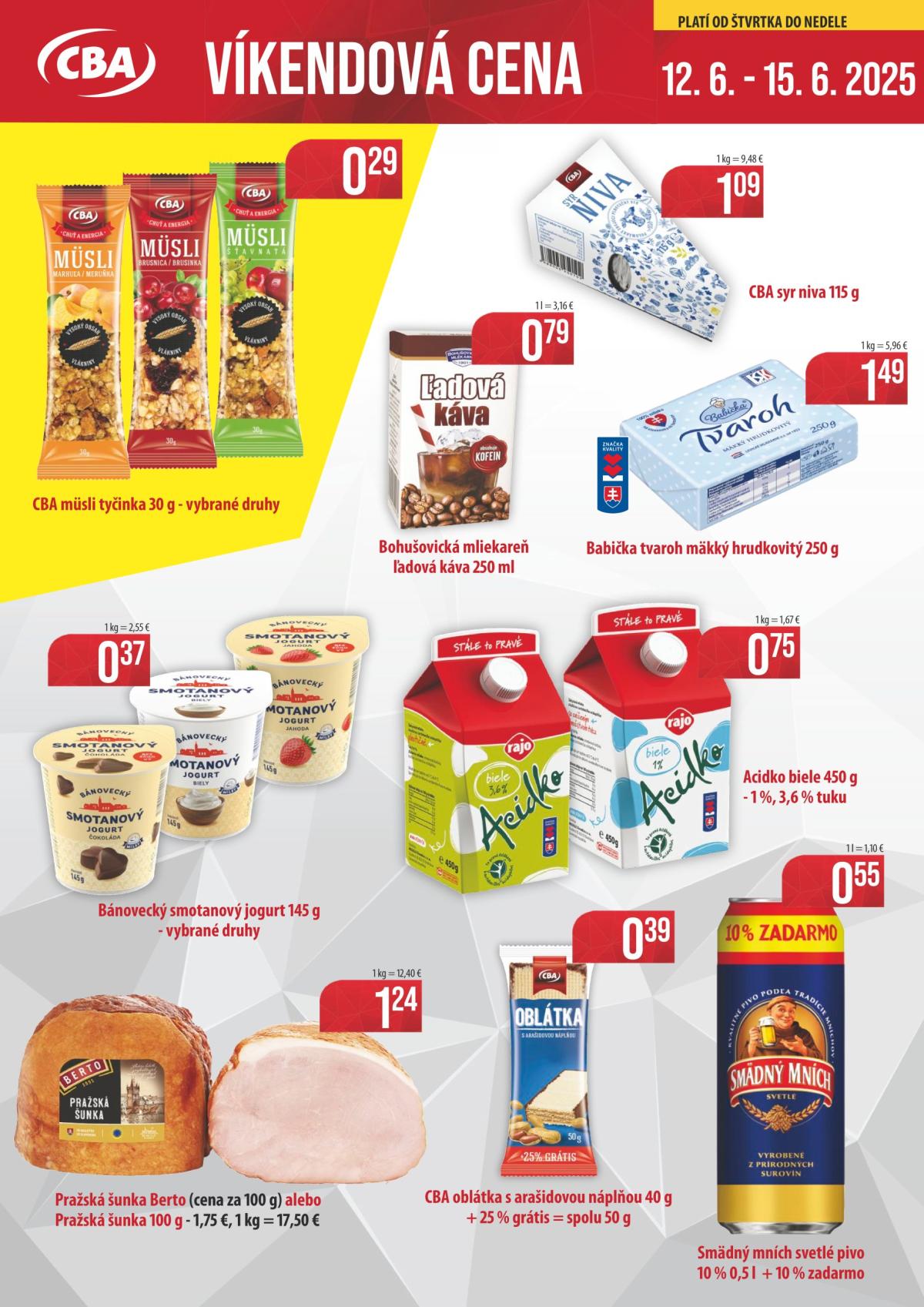 Leták CBA - Víkendová cena platný od 12.06. do 15.06.