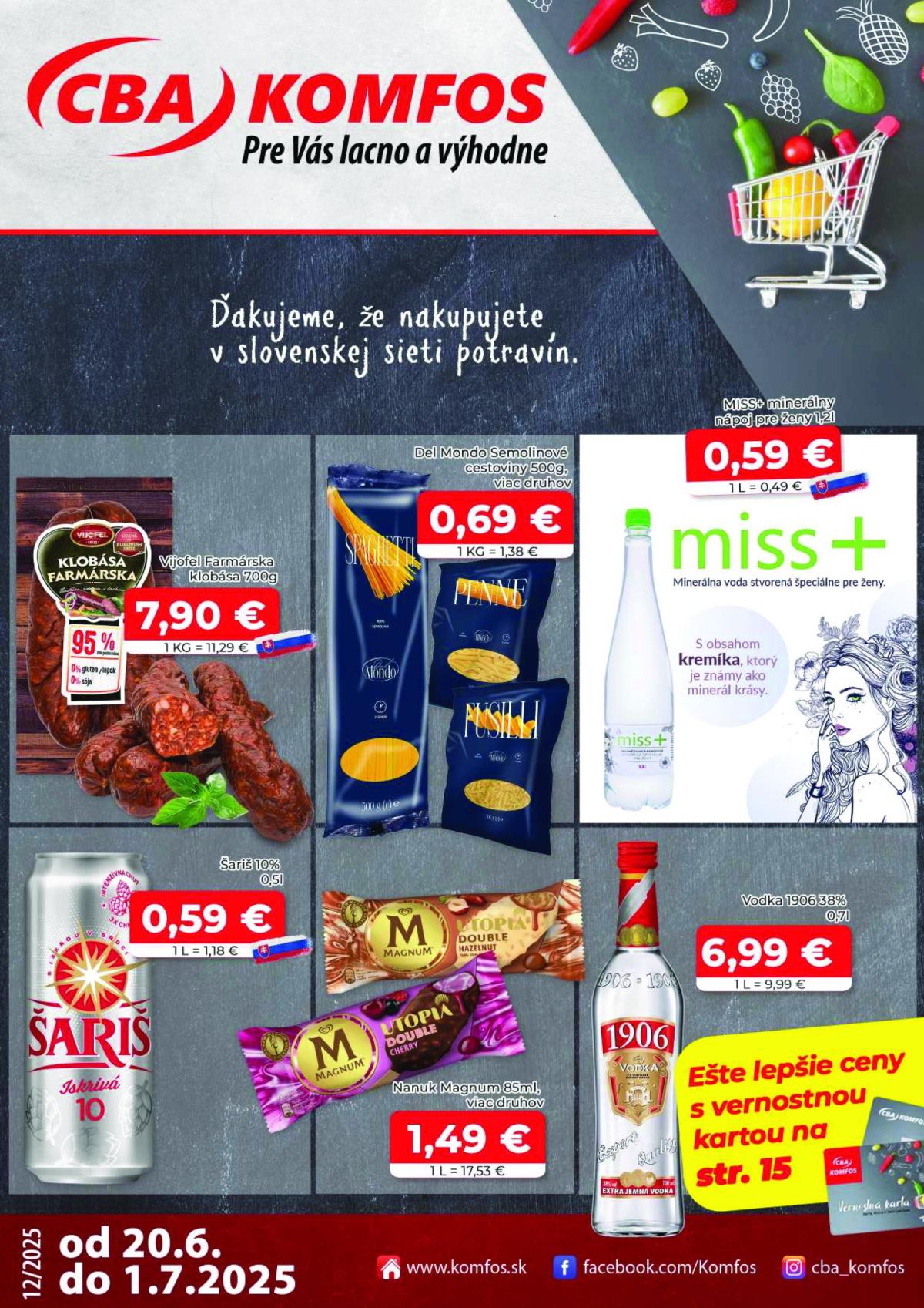 Leták CBA - Komfos platný od 20.06. do 01.07.