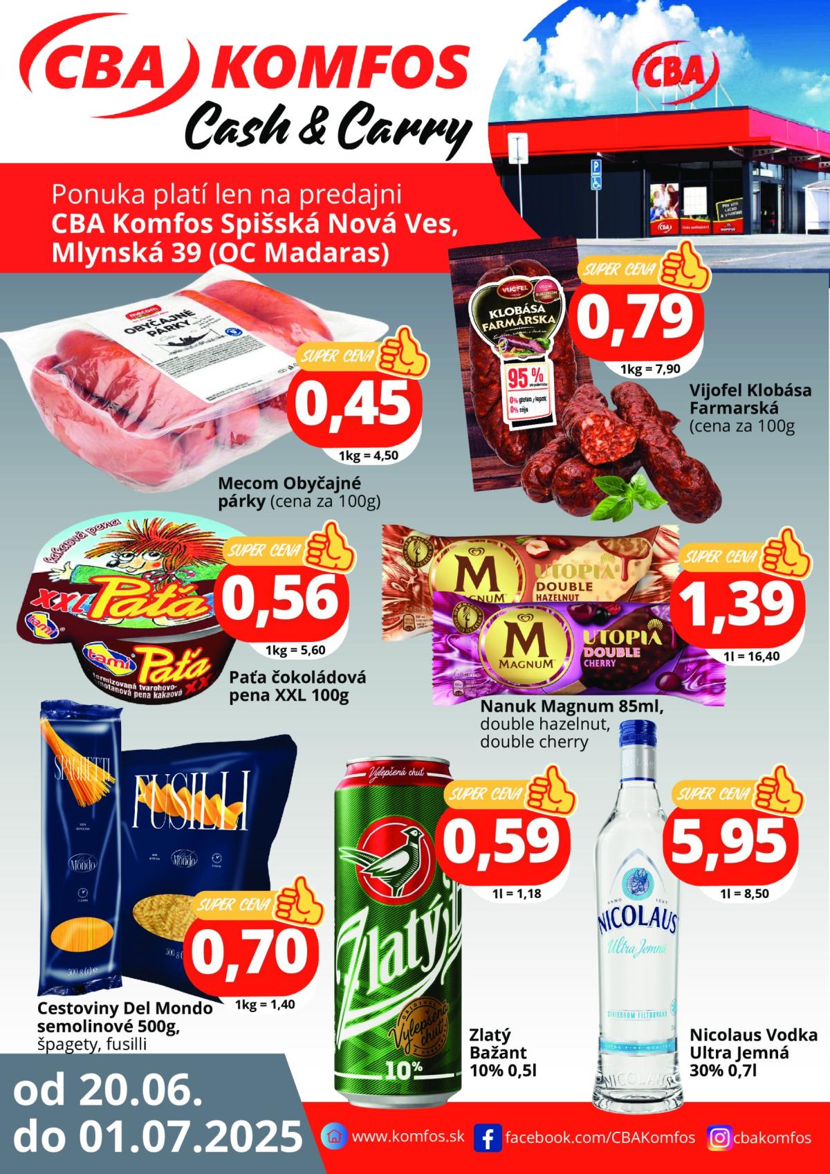 Leták CBA - Gastrocash Spišská nová Ves platný od 20.06. do 01.07.