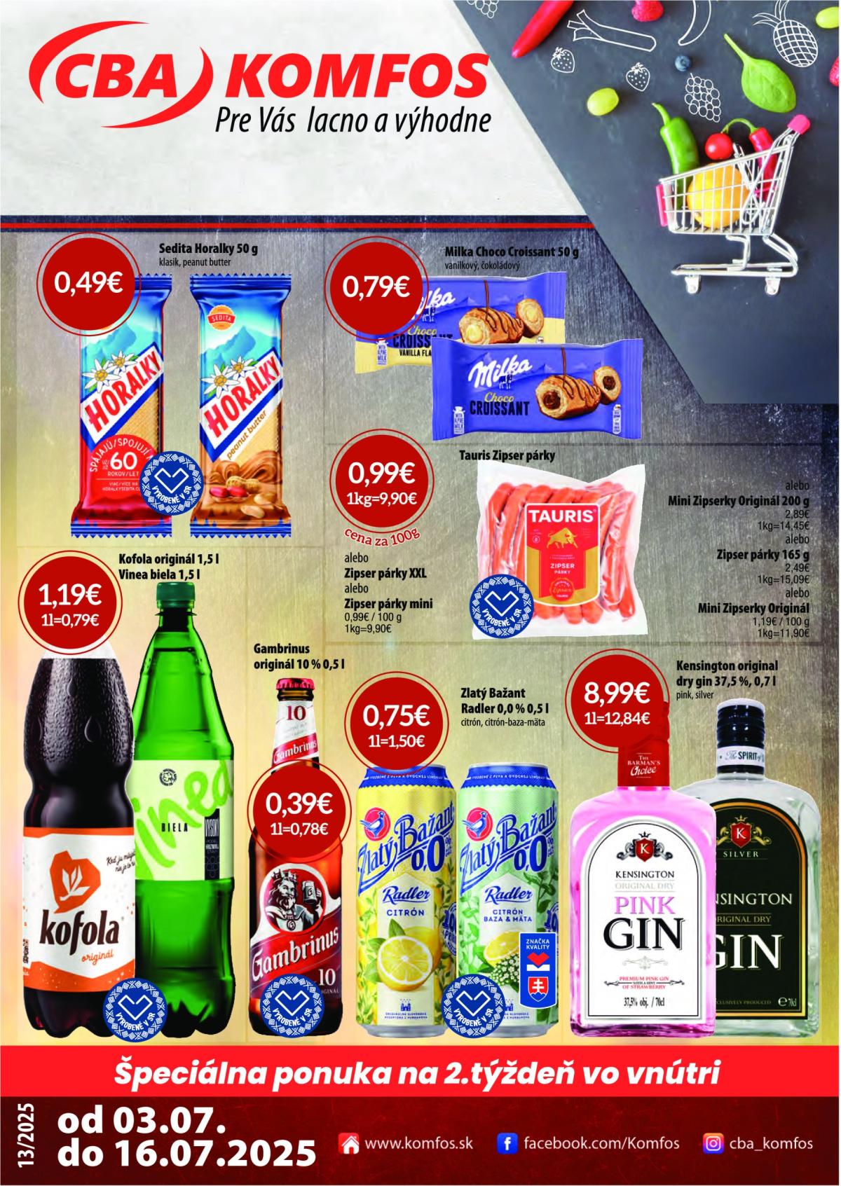 Leták CBA - Komfos platný od 03.07. do 16.07.