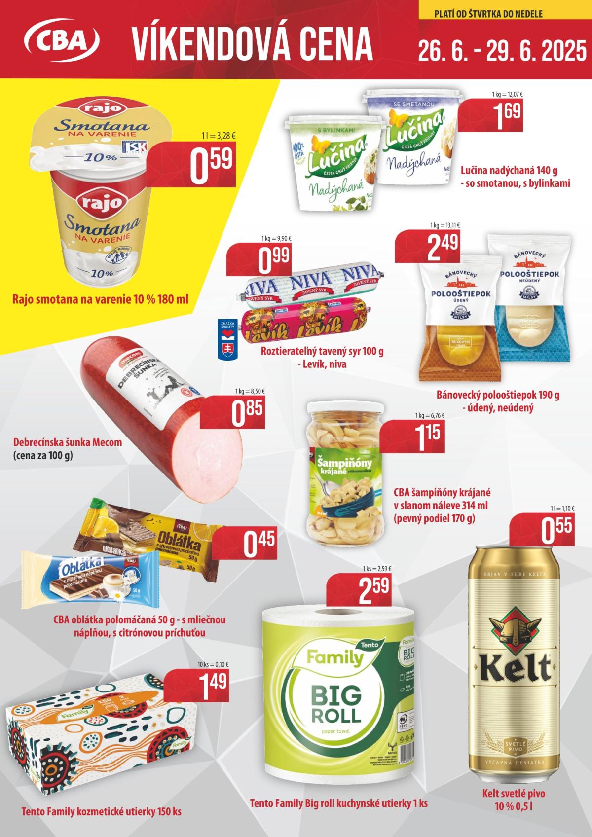 Leták CBA - Víkendová cena platný od 26.06. do 29.06.