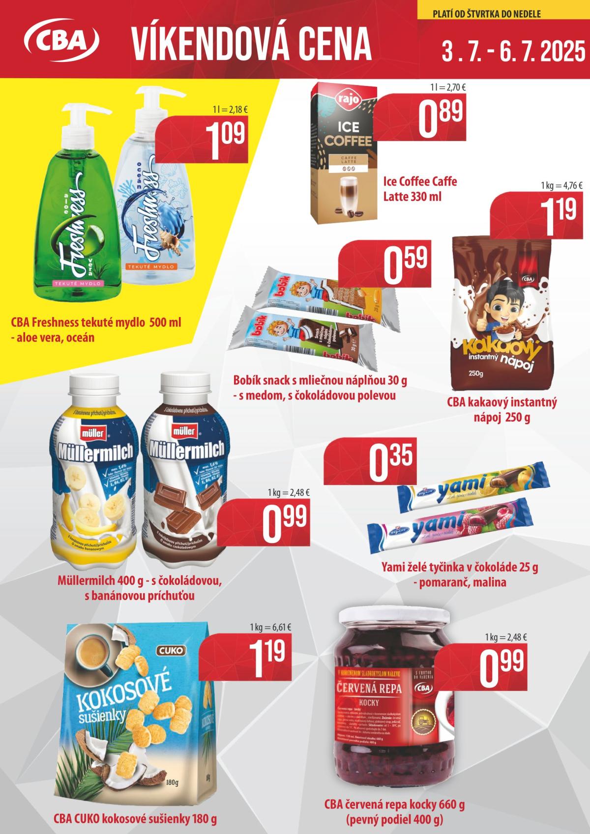 Leták CBA - Víkendová cena platný od 03.07. do 06.07.