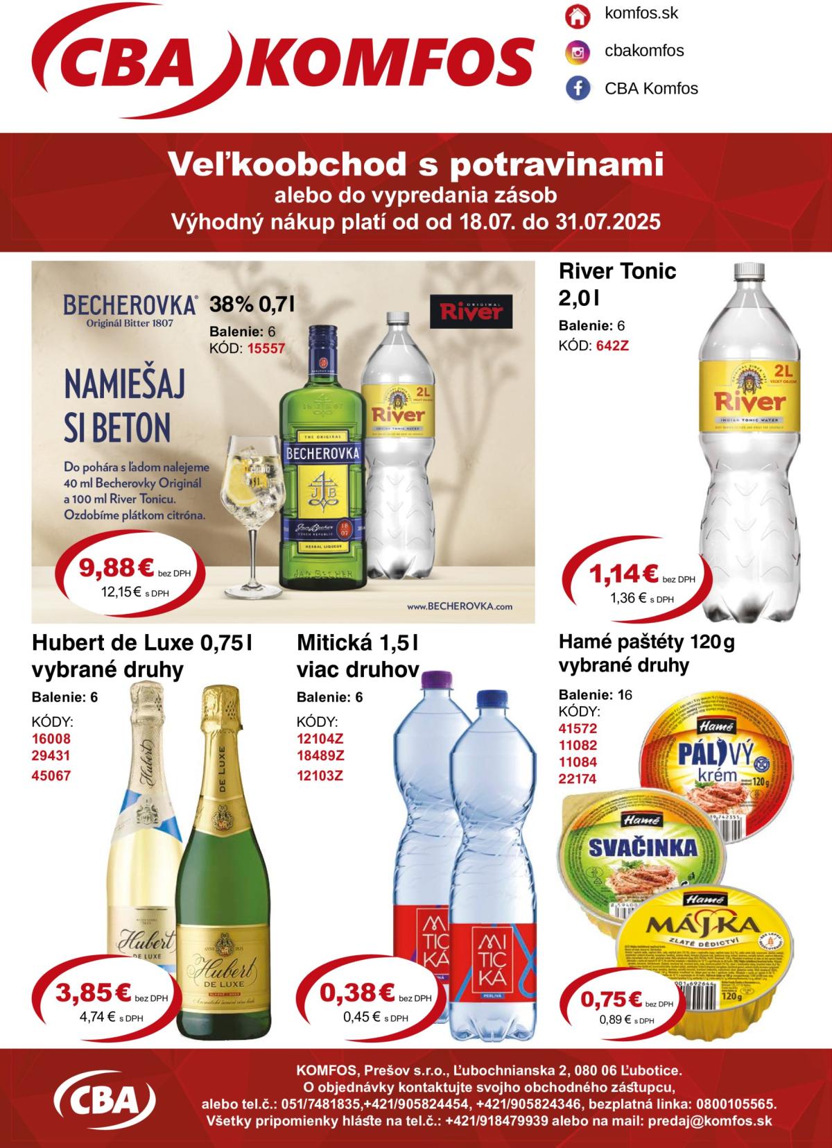 Leták CBA - Veľkoobchod platný od 18.07. do 31.07.