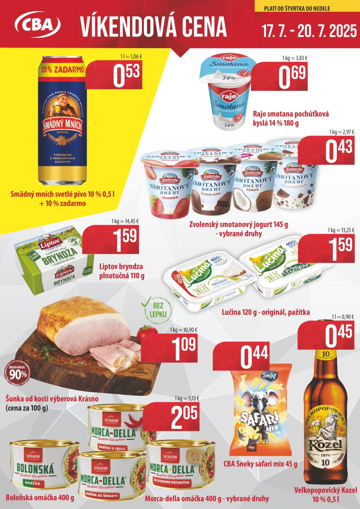 Leták CBA - Víkendová cena platný od 17.07. do 20.07.