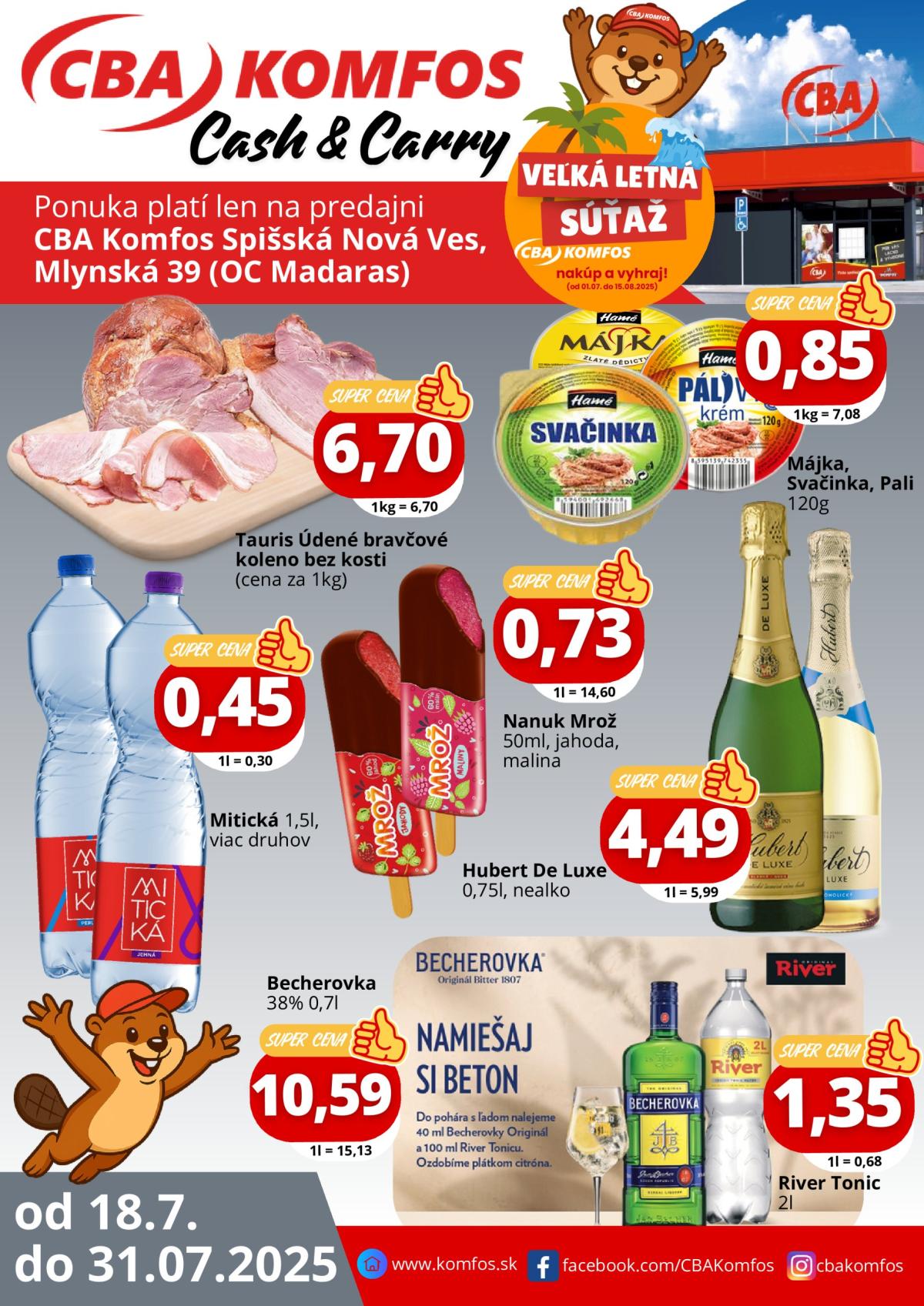 Leták CBA - Nová ponuka špeciál pre gastrocash Spišská nová Ves platný od 18.07. do 31.07.