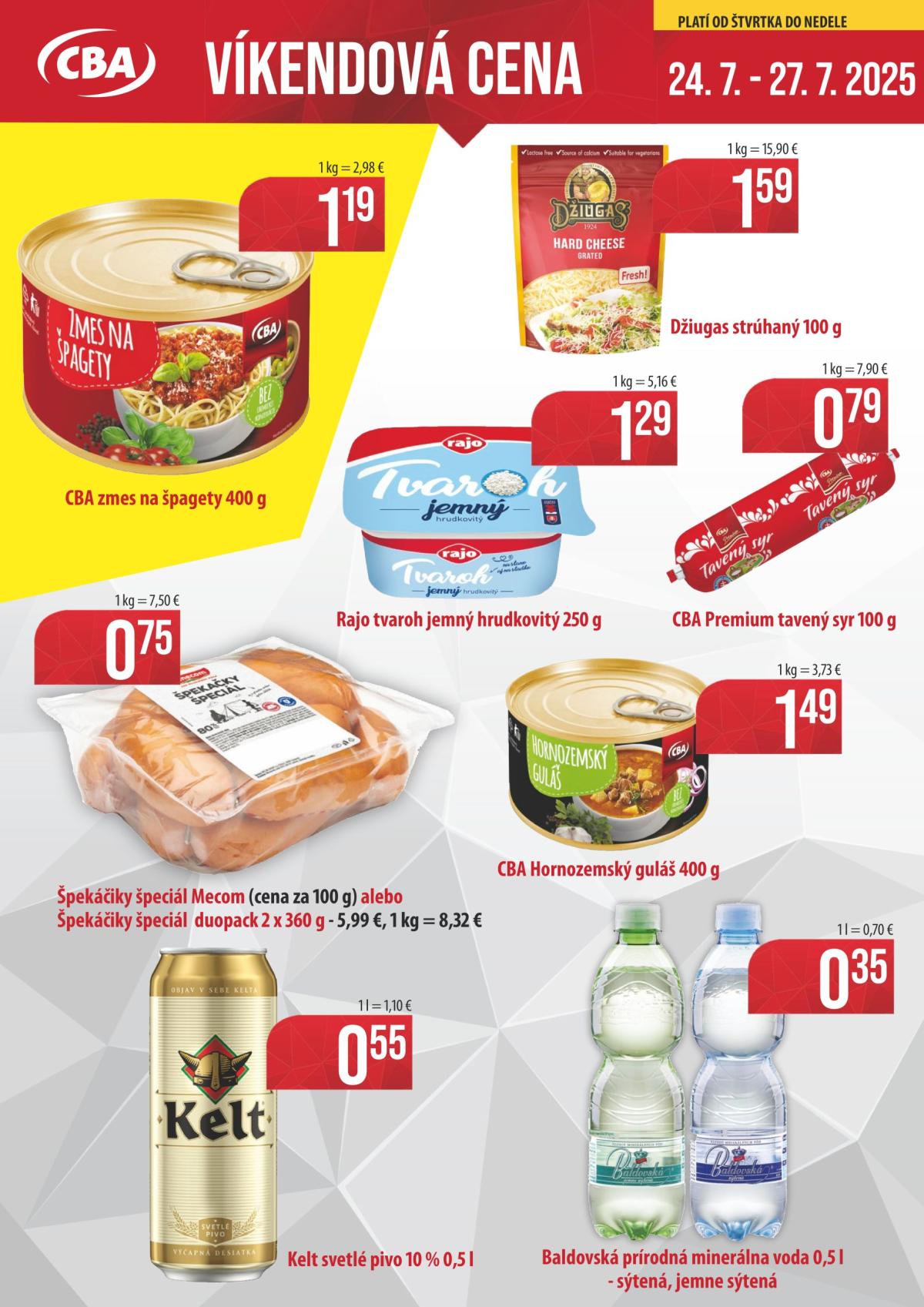 Leták CBA - Víkendová cena platný od 24.07. do 27.07.