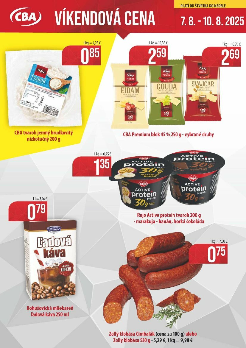 Leták CBA - Víkendová cena platný od 07.08. do 10.08.
