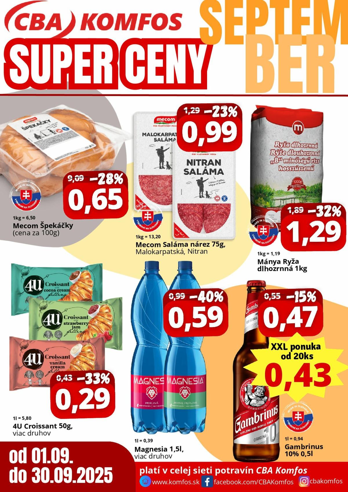 Leták CBA - Super ceny september platný od 01.09. do 30.09.