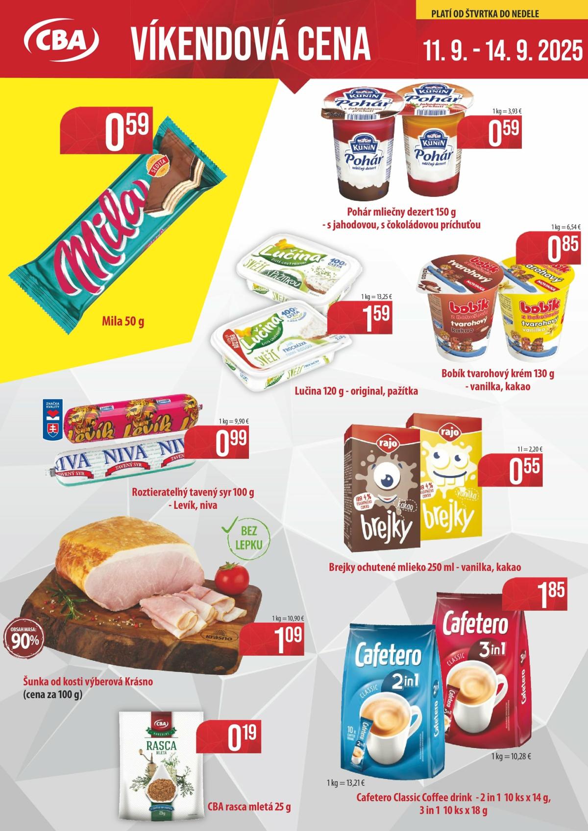 Leták CBA - Víkendová cena platný od 11.09. do 14.09.