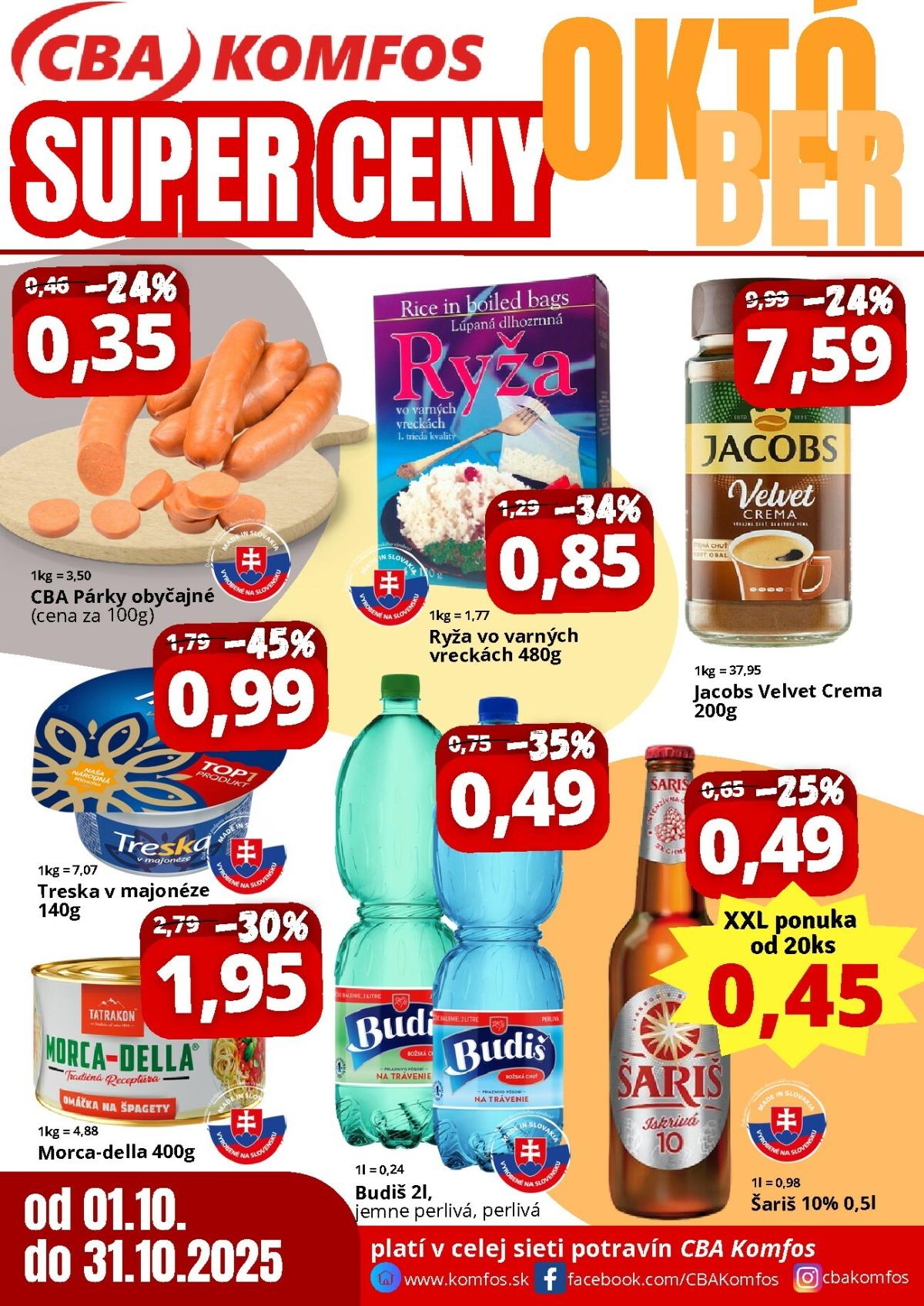 Leták CBA - Super ceny celý október platný od 01.10. do 31.10.