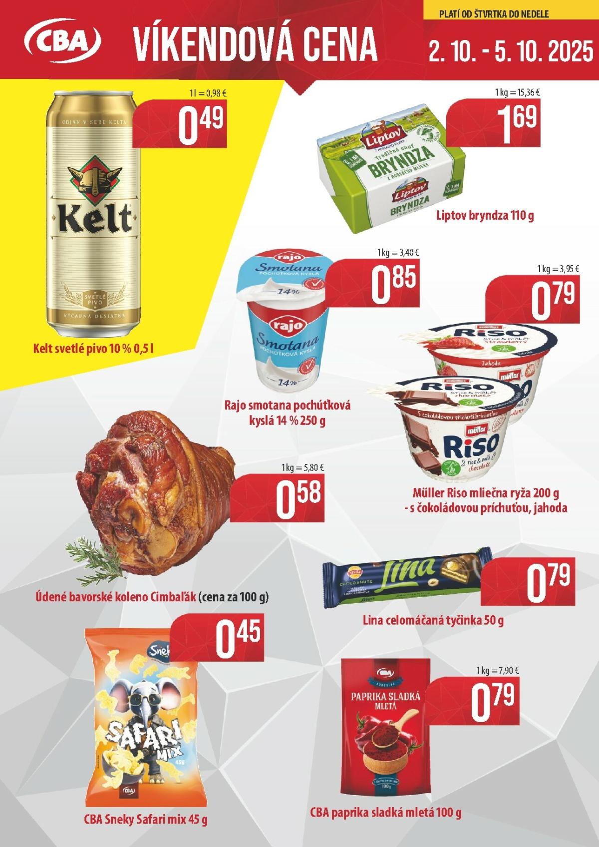 Leták CBA - Víkendová cena platný od 02.10. do 05.10.