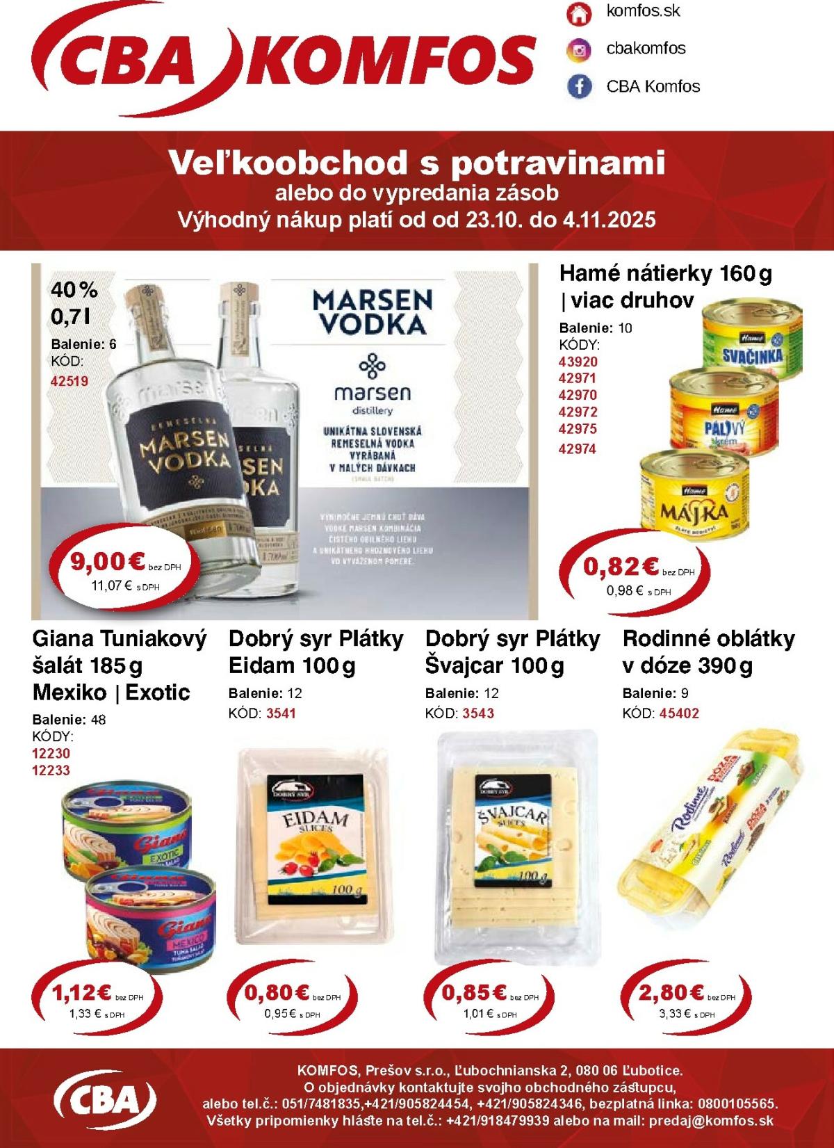 Leták CBA - Veľkoobchod platný od 23.10. do 04.11.