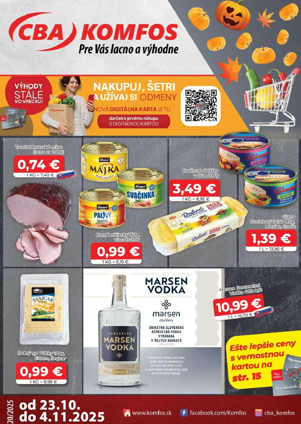 Leták CBA - Komfos platný od 23.10. do 04.11.